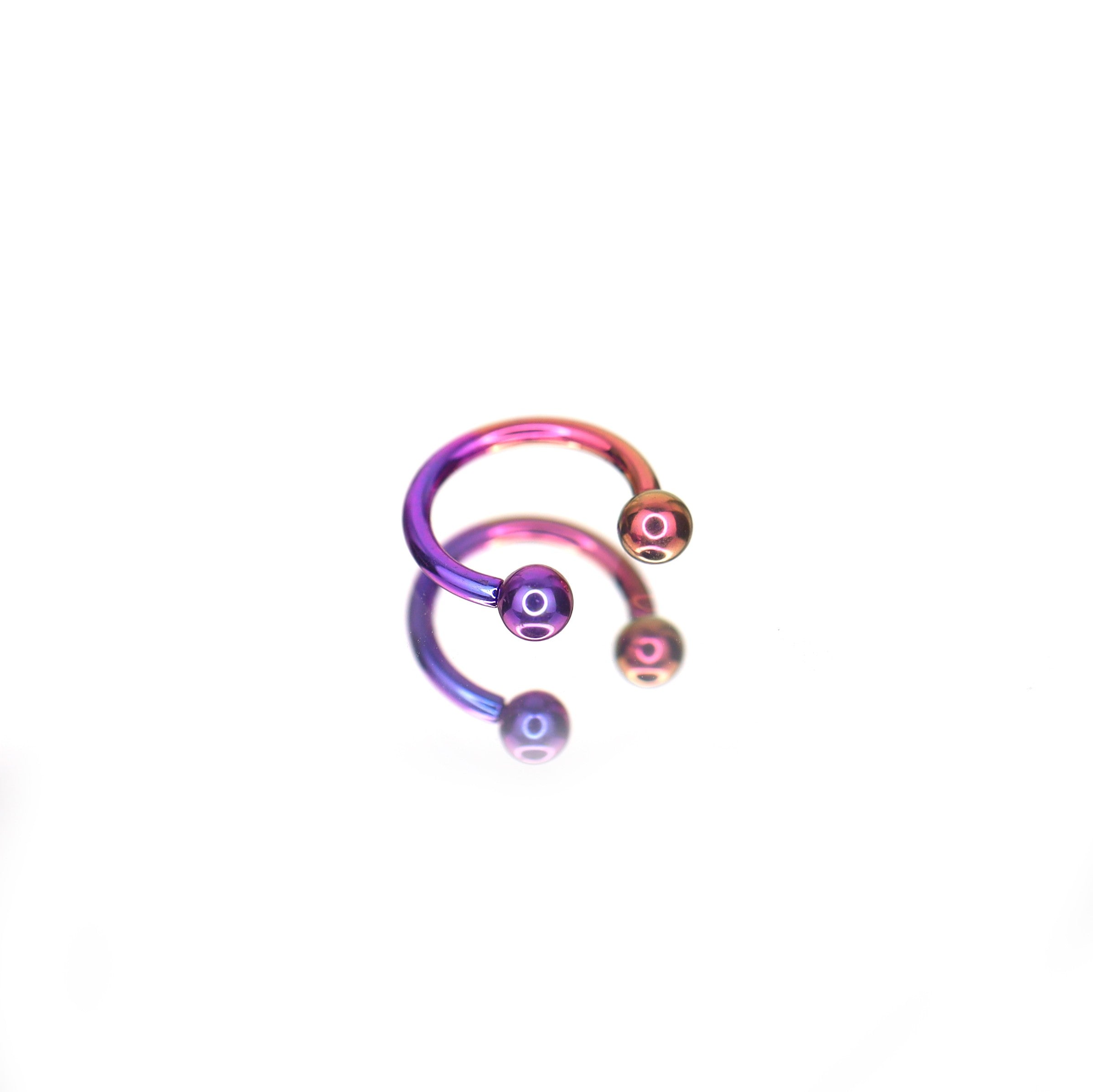 16G Internally Threaded Titanium Horseshoe ring
