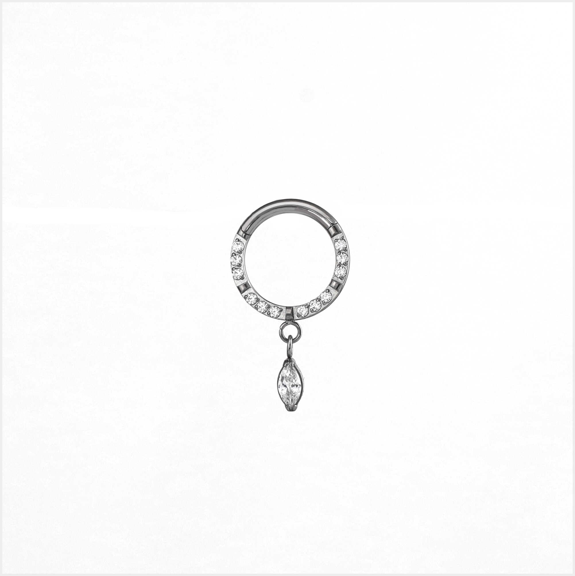 16G CZ Pendant Titanium Septum Ring