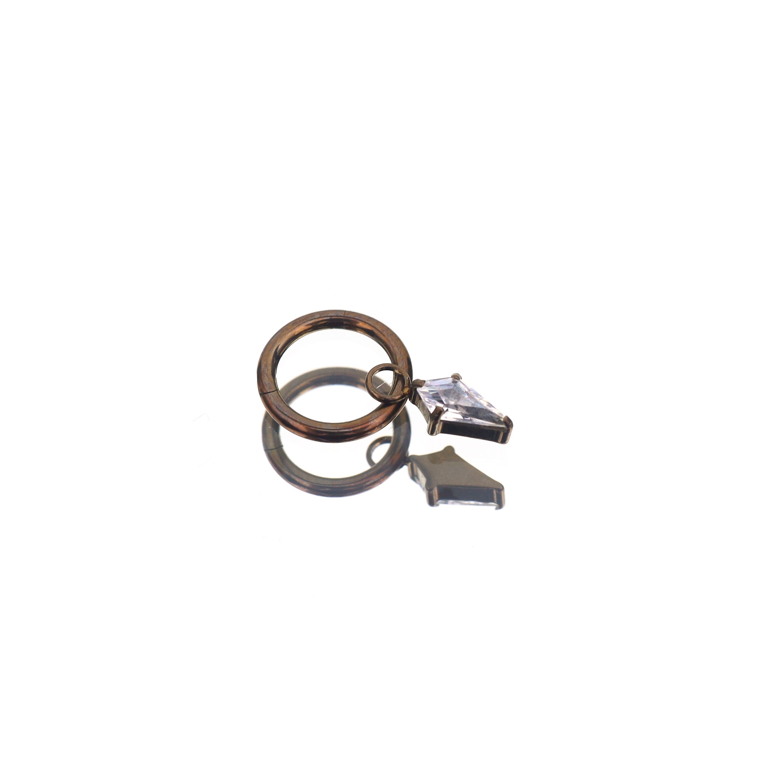 Rhombic CZ Pendant Titanium Segment Hoop