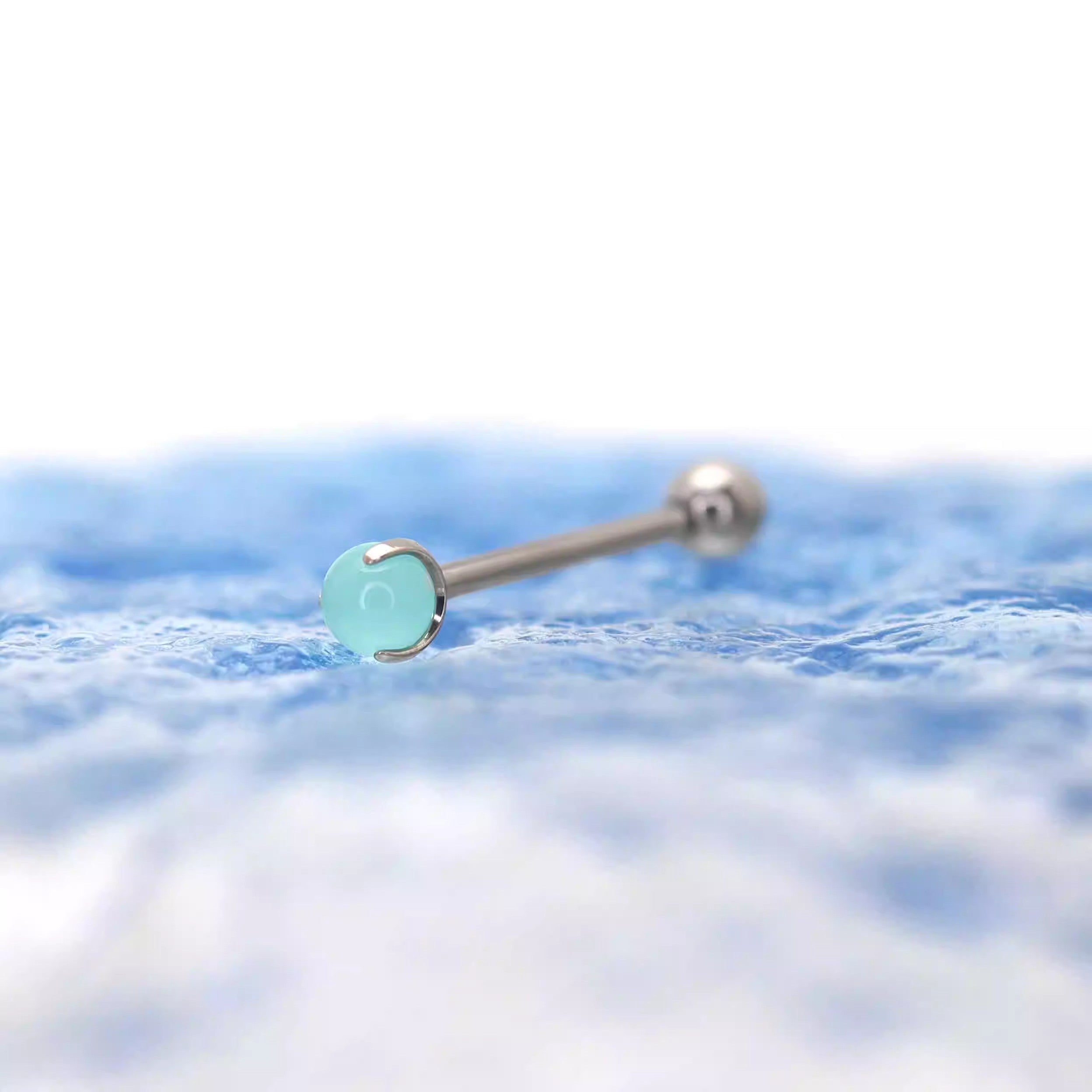 14G Pastel CZ Internally Threaded barbell stud