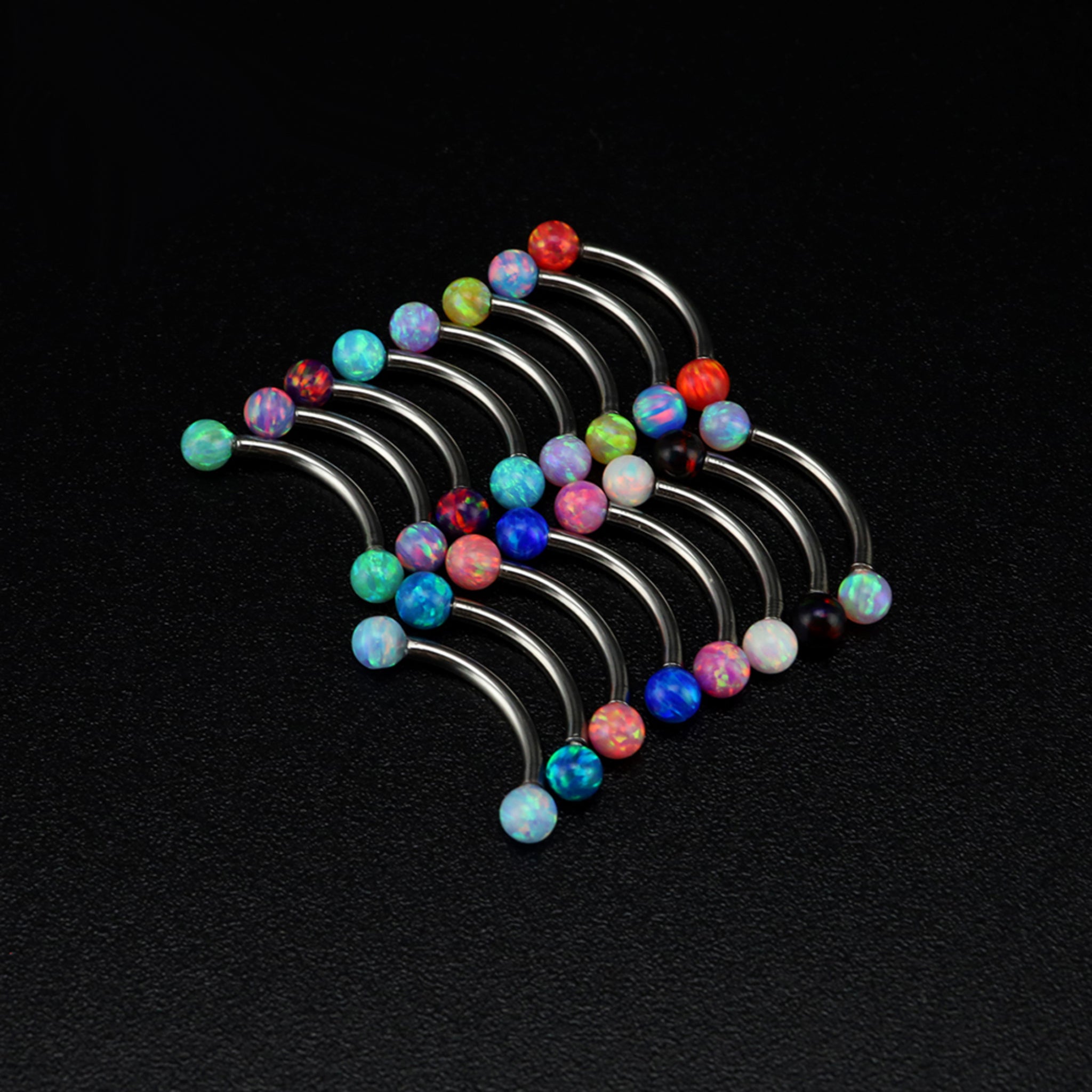 3mm Opal Internal Thread Stainless Steel Eyebrow Barbell ph3 未完成