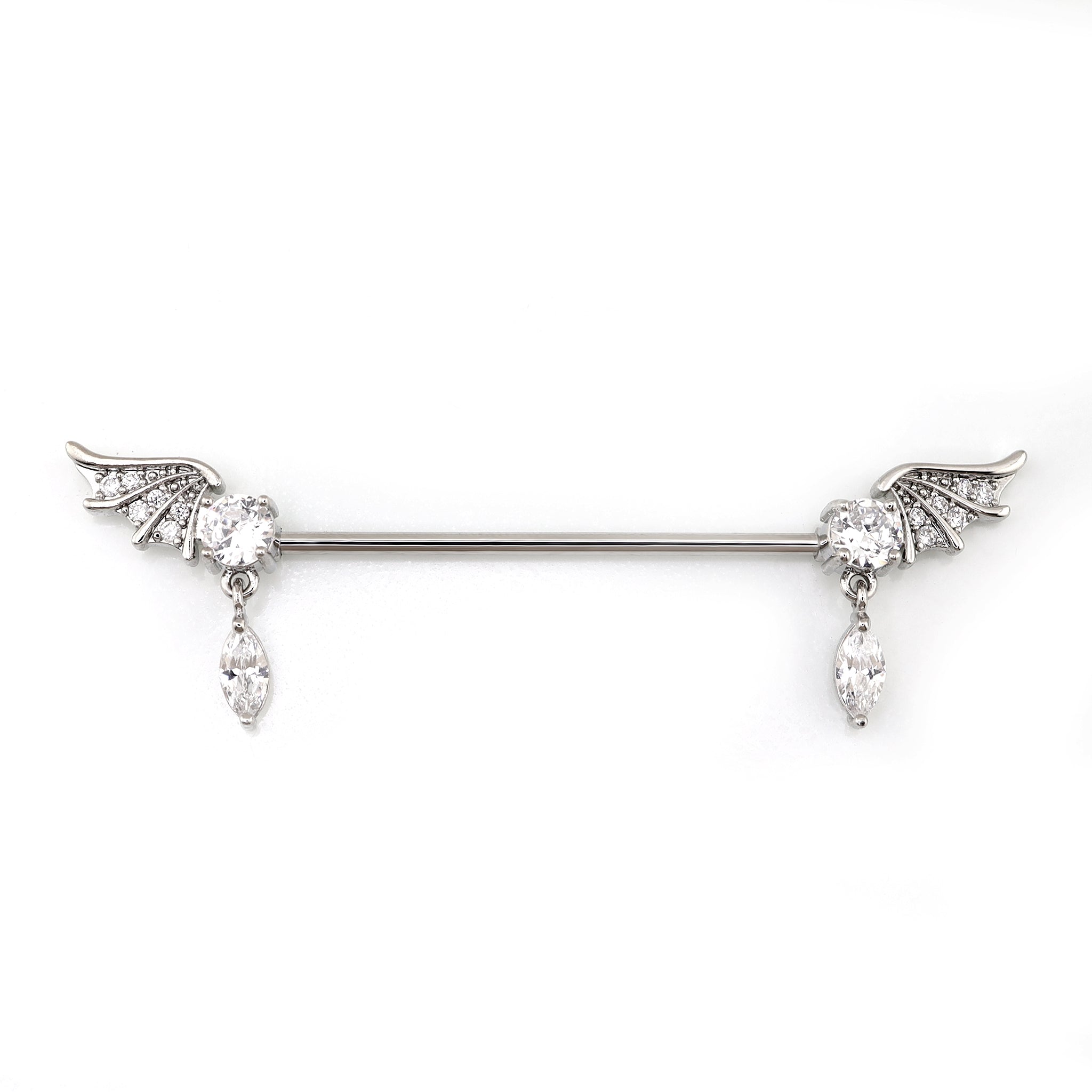 Wing CZ Pendant stainless steel Industrial Barbell ph1