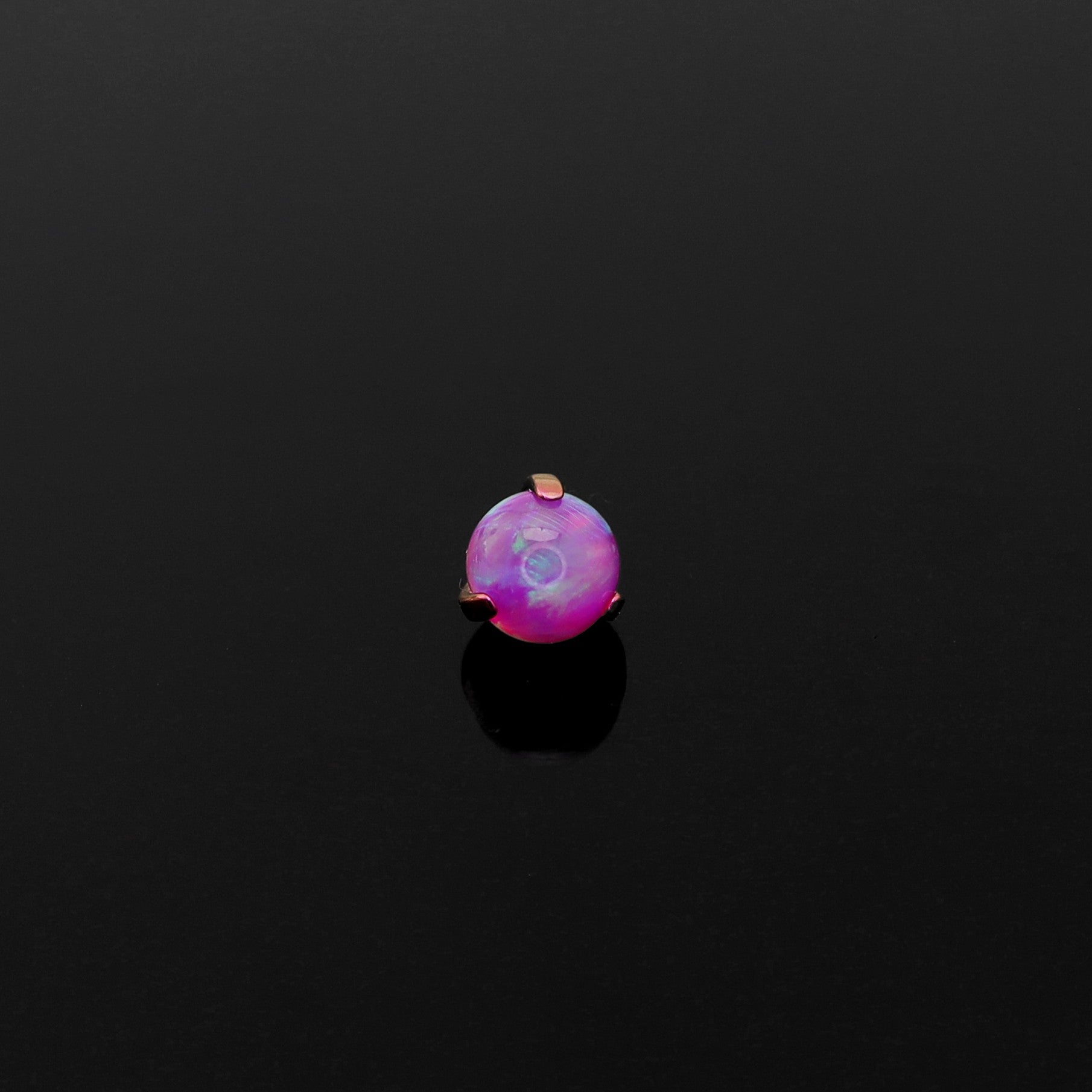 High Shine Opal Internally Threaded Titanium tongue stud