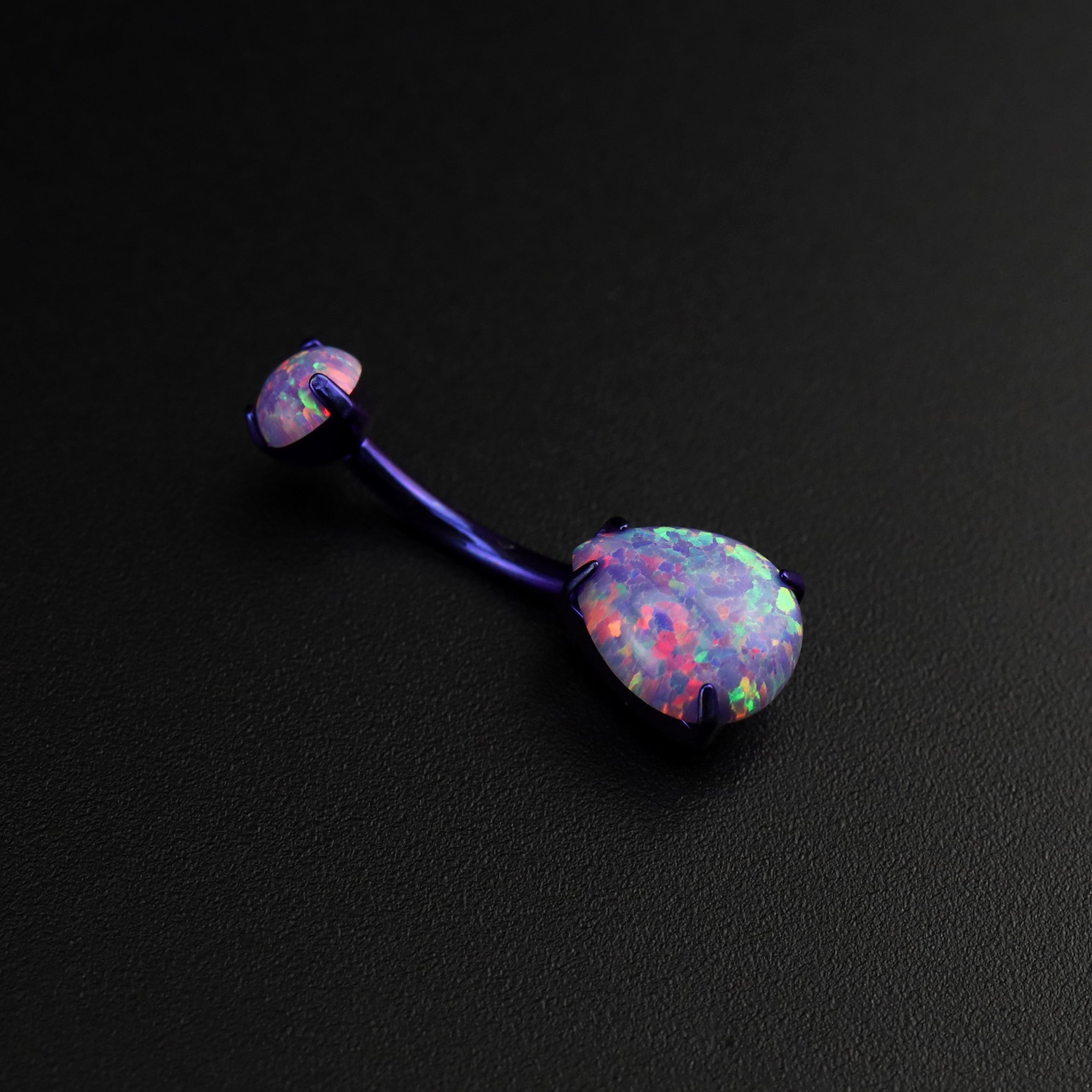 Teardrop Opal Titanium Belly Ring