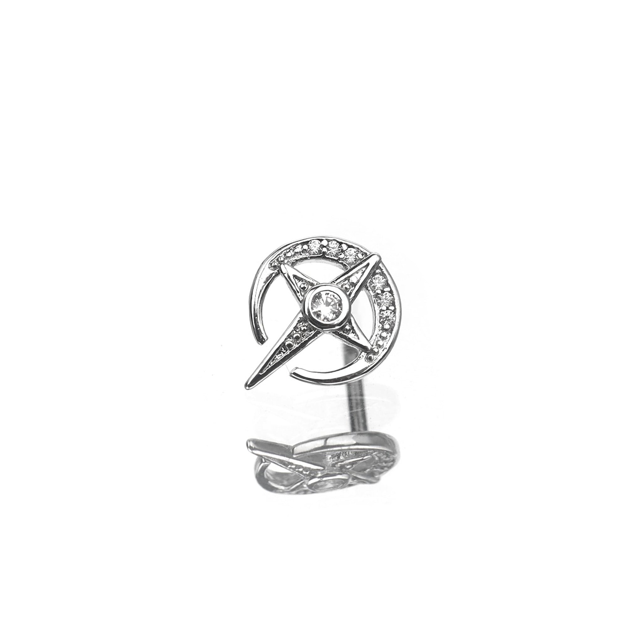 CZ Cross Star Stainless Steel Ear Studs