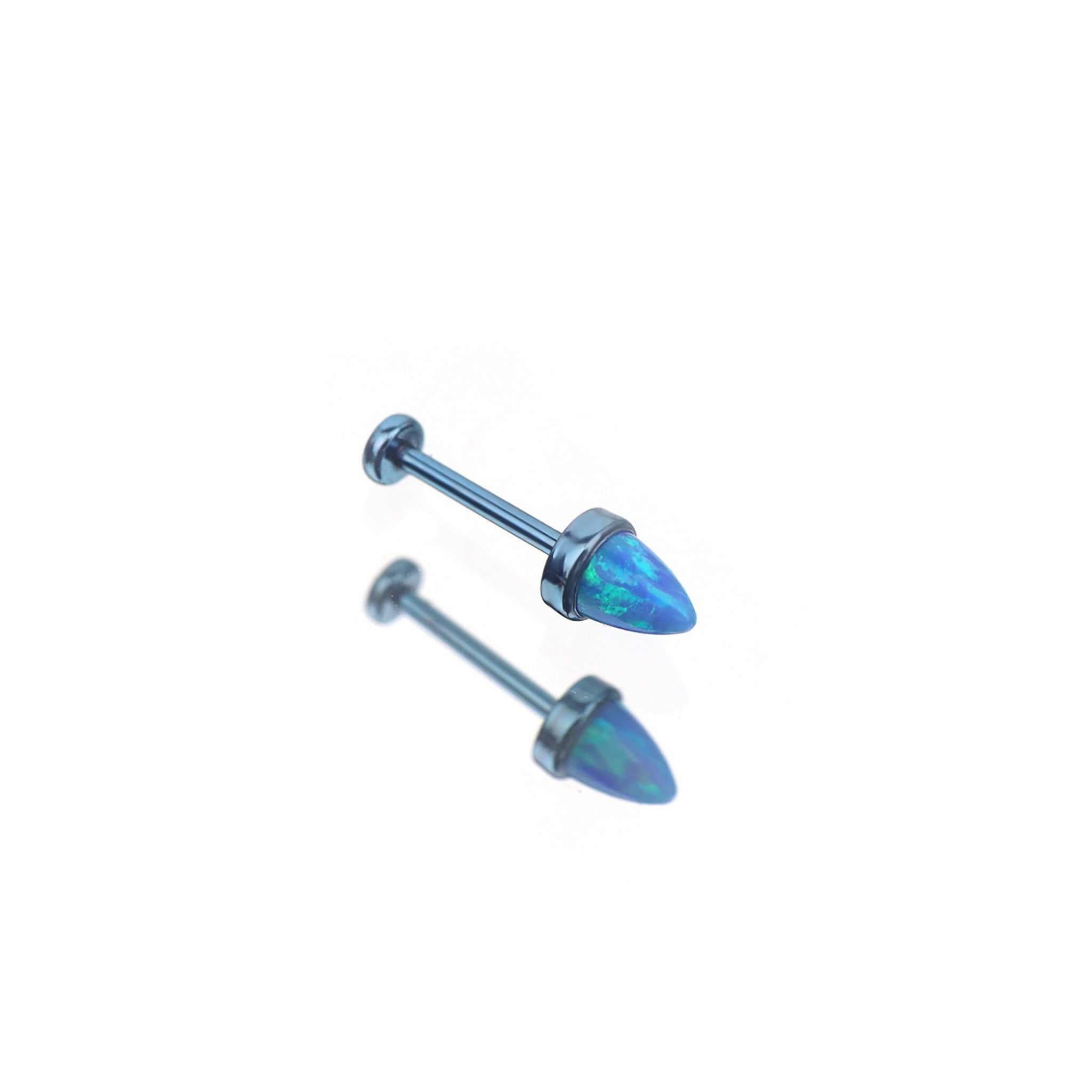 Spike Opal Threadless Titanium Nose Stud