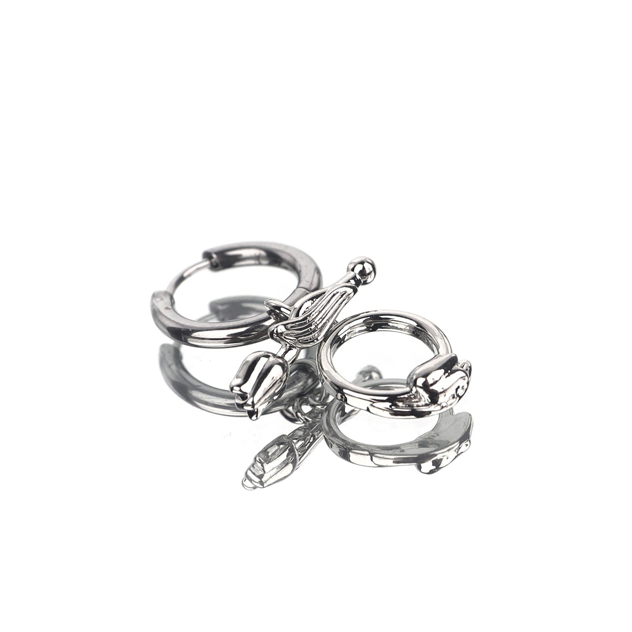 Tulip Pendant Stainless Steel Earrings