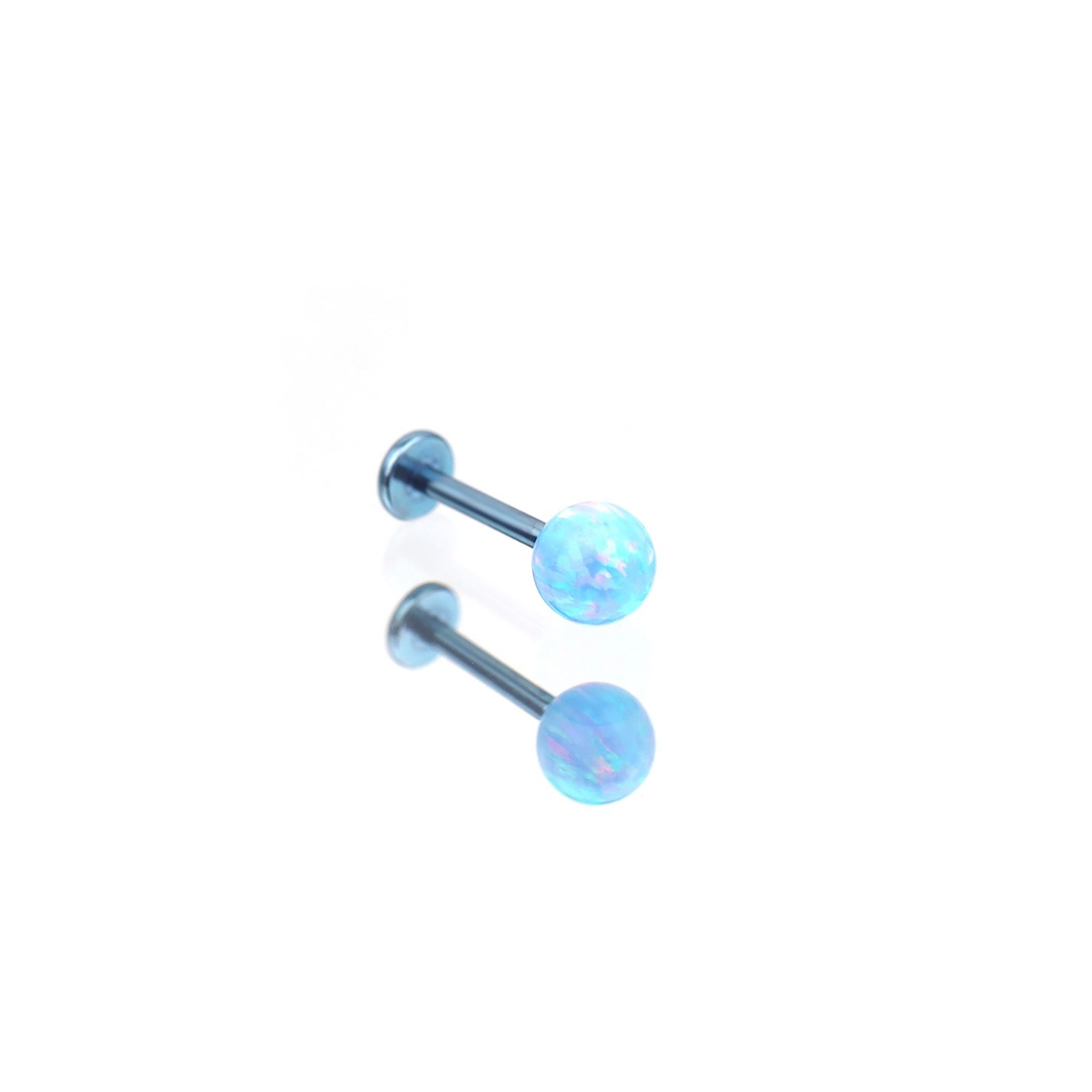 5mm Internally Threaded Opal Titanium Ear Studs