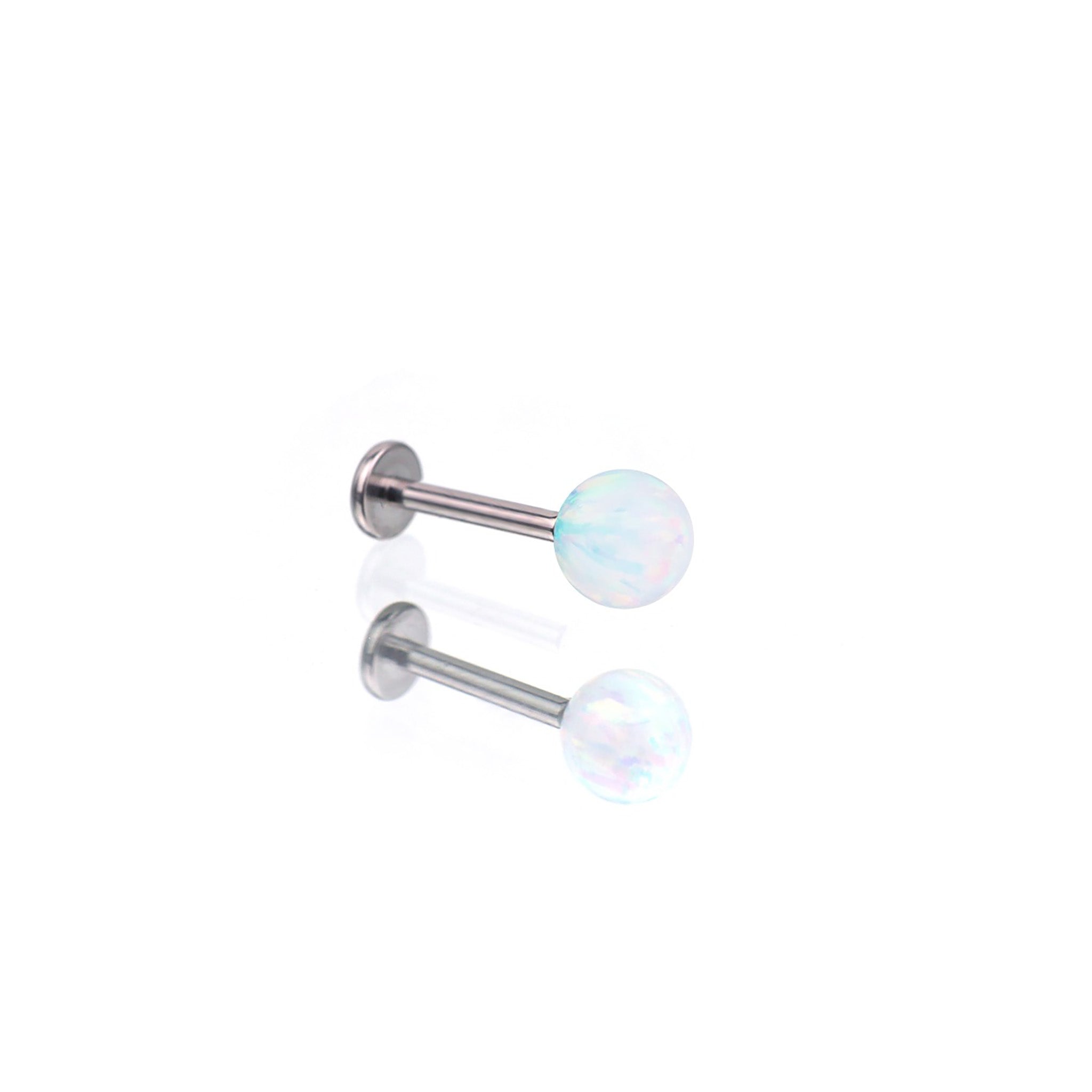 5mm Internally Threaded Opal Titanium Ear Studs