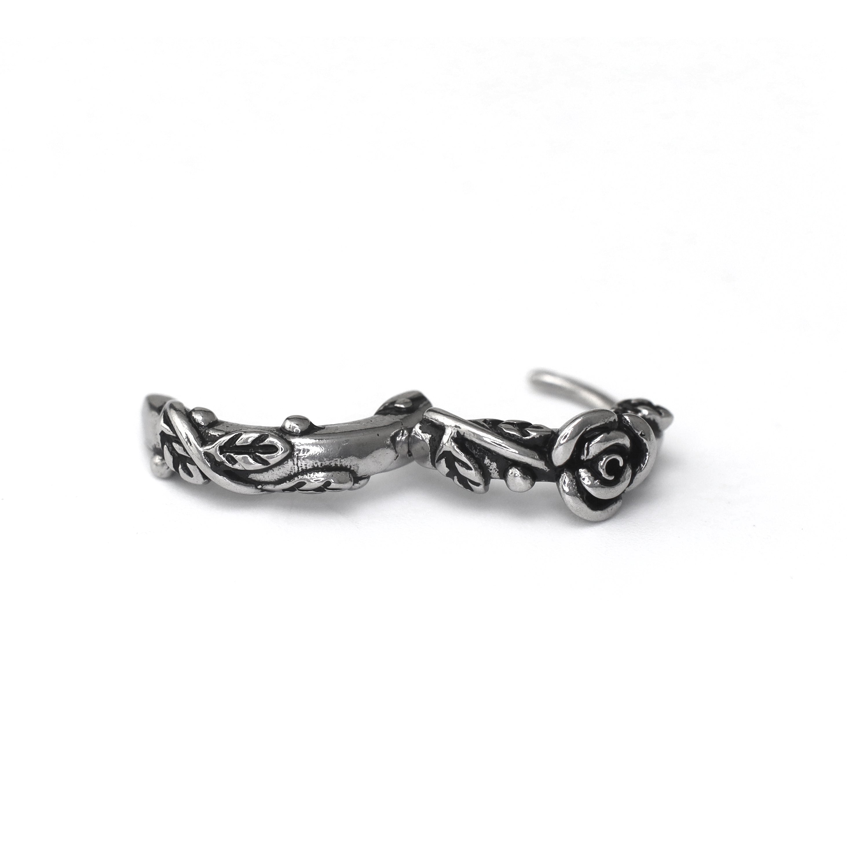 3D Rose Stainless Steel Earrings