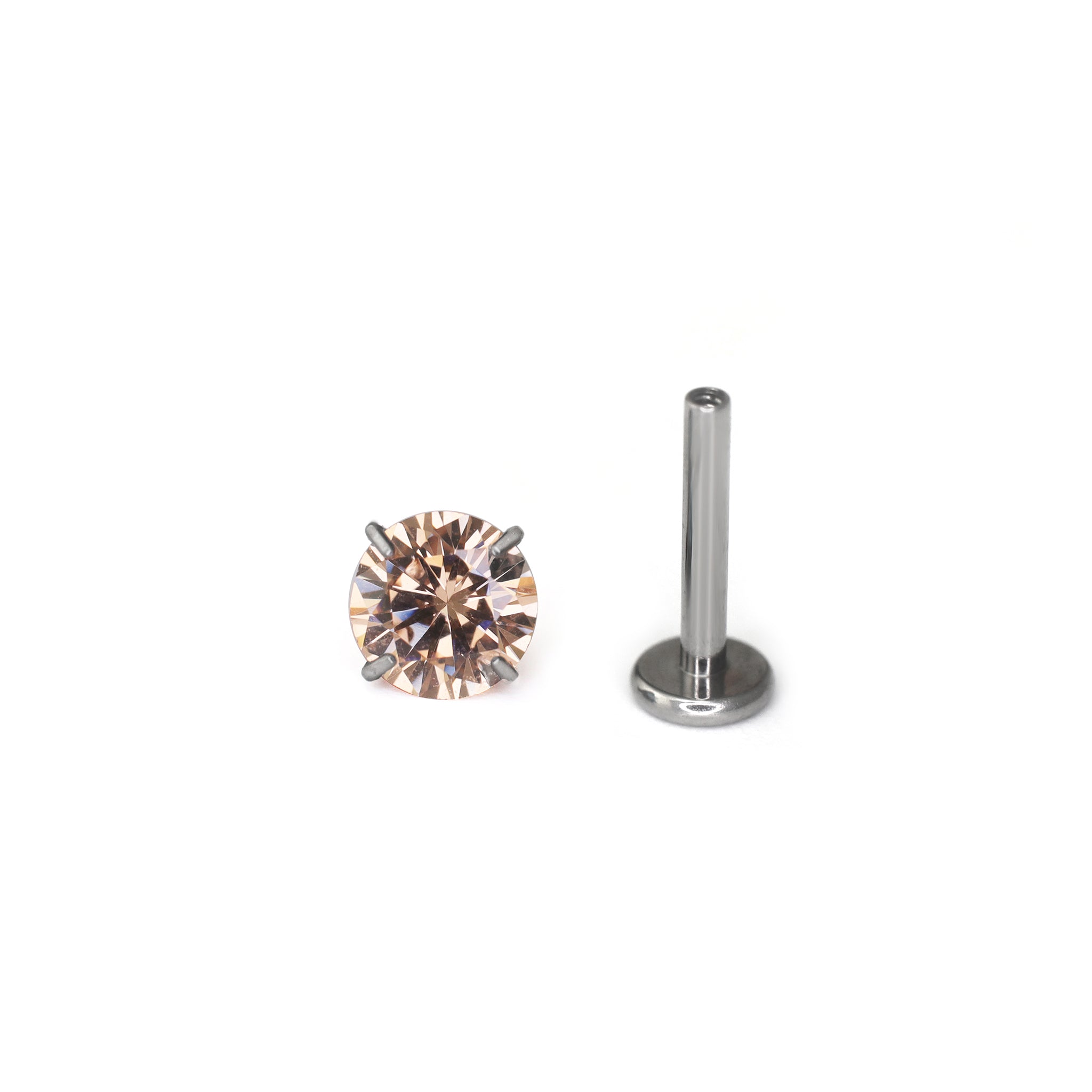 Yellow CZ Internally Threaded Titanium Studs ph2