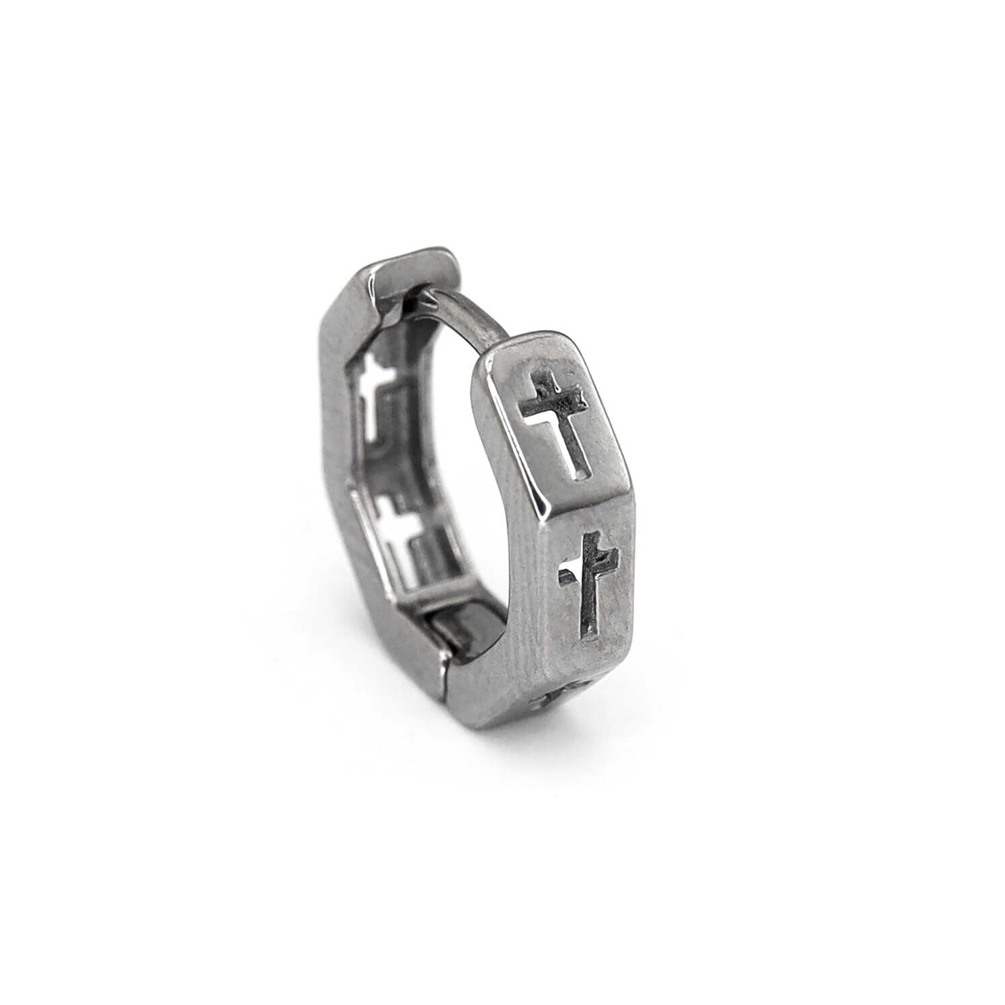Openwork Hexagon Cross stainless steel Earrings ph1