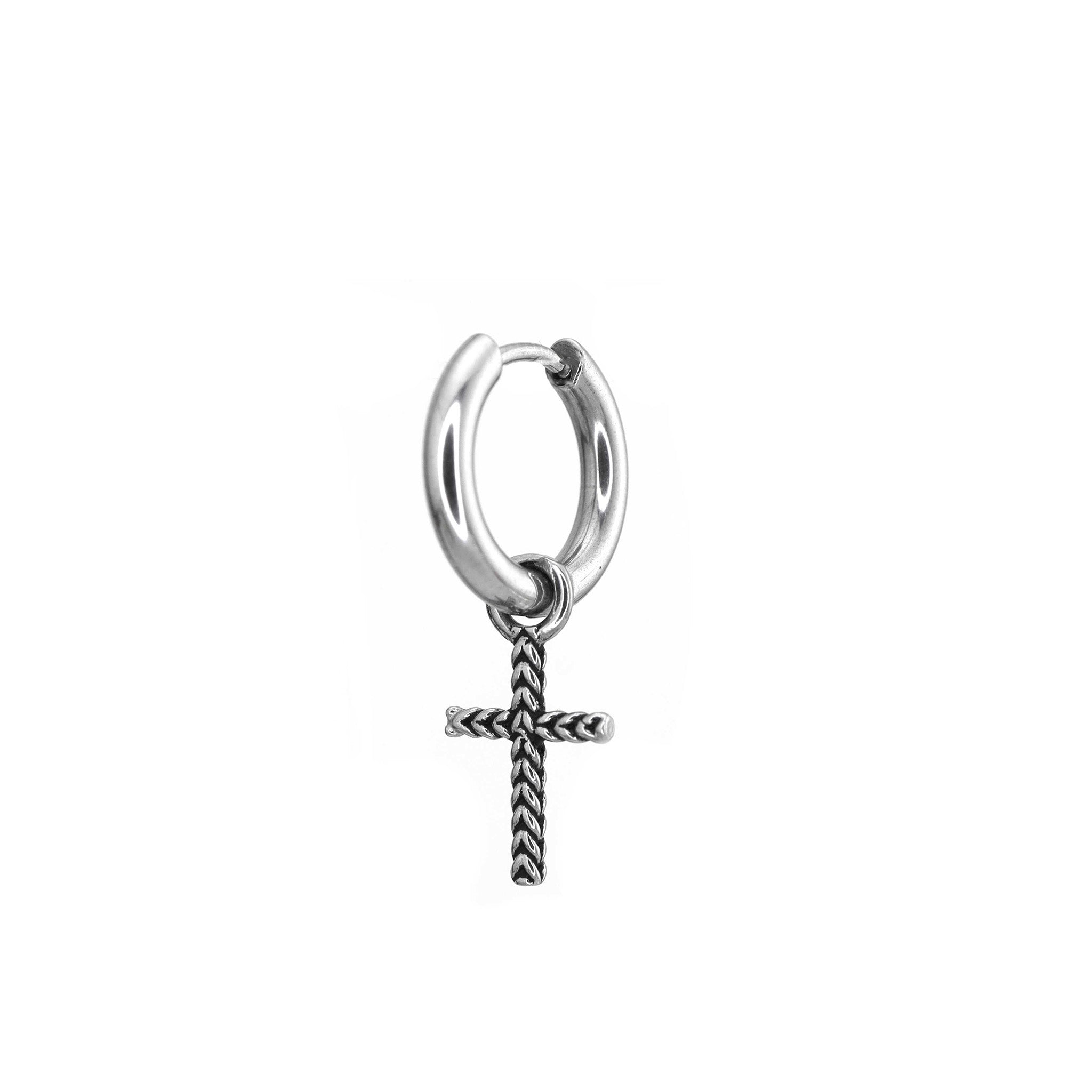 Woven Cross Pendant stainless steel Earrings ph1
