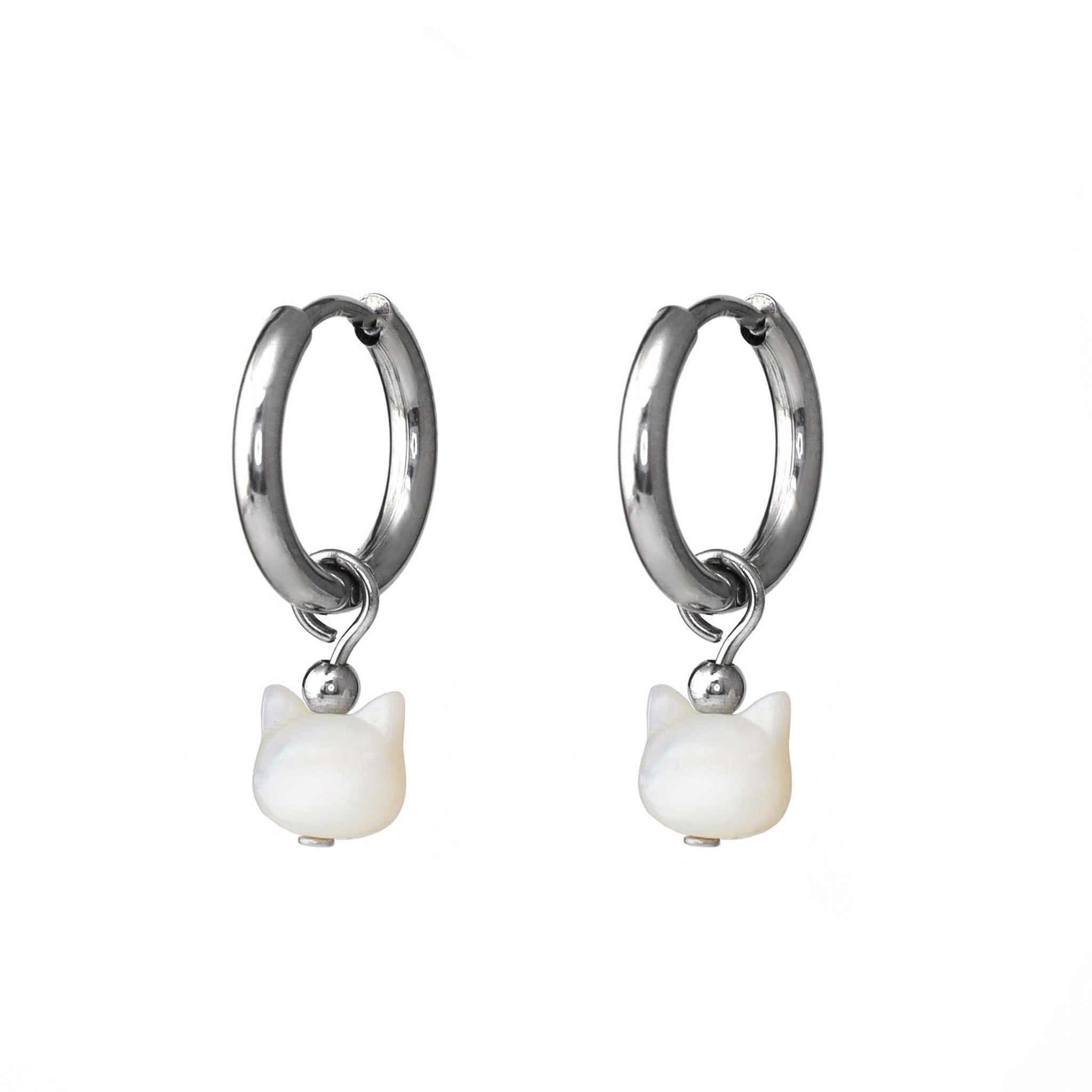 PAIR OF  Cute Cat stainless steel Earrings ph1 未完成（缺两张）