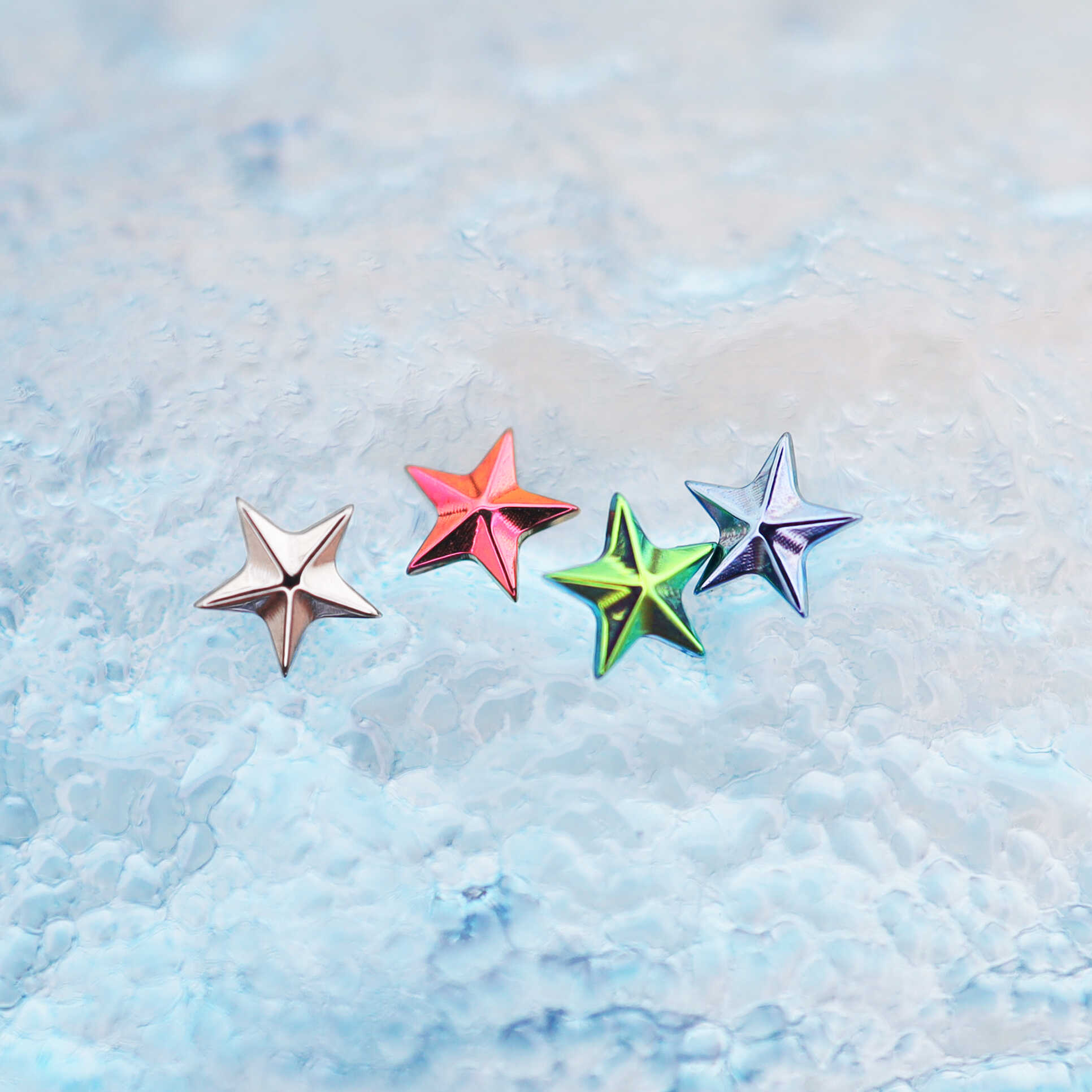 3D Engraved Pentagram Internally Threaded Titanium Studs ph1