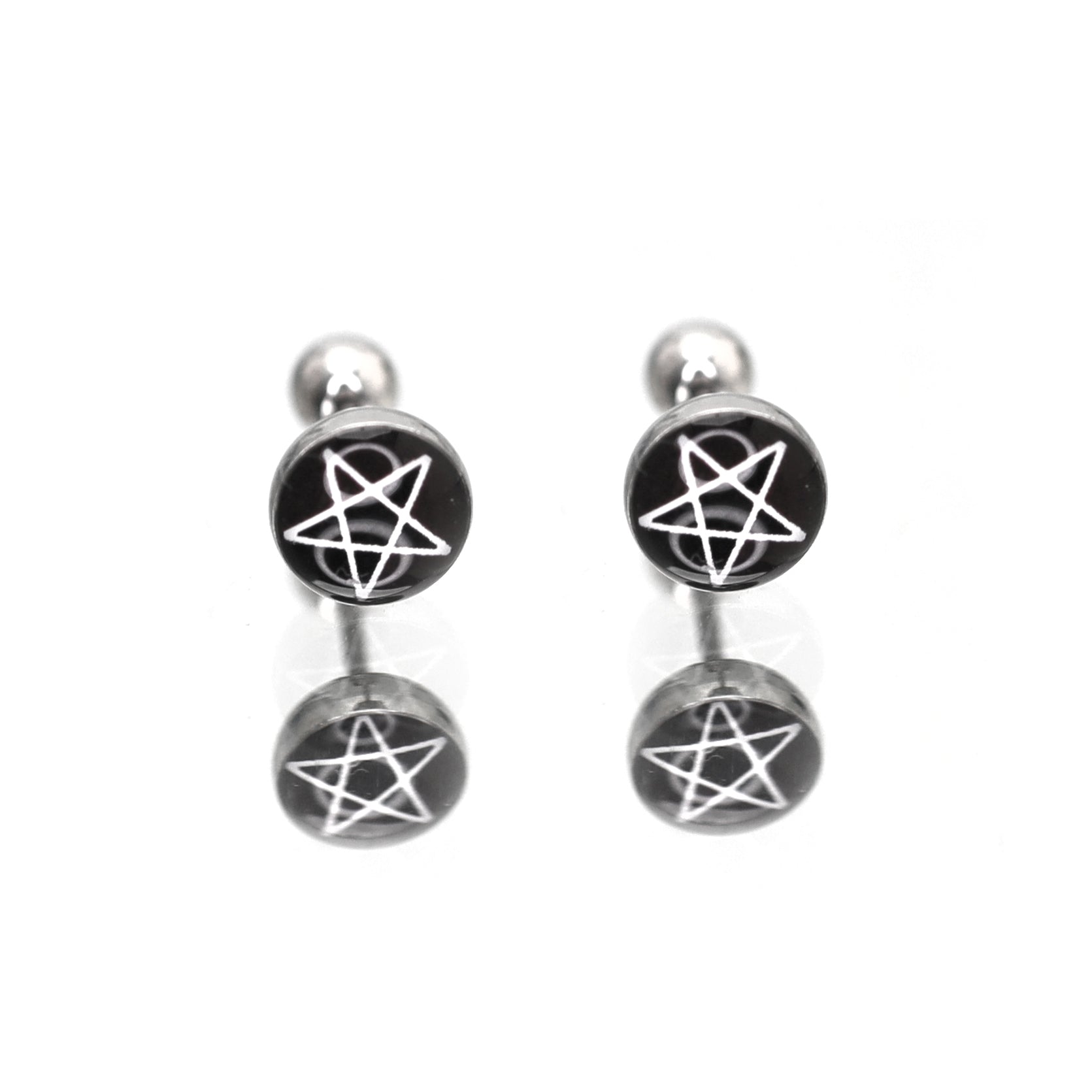 PAIR OF Resin Oil Slick Star stainless steel Ear Studs ph1