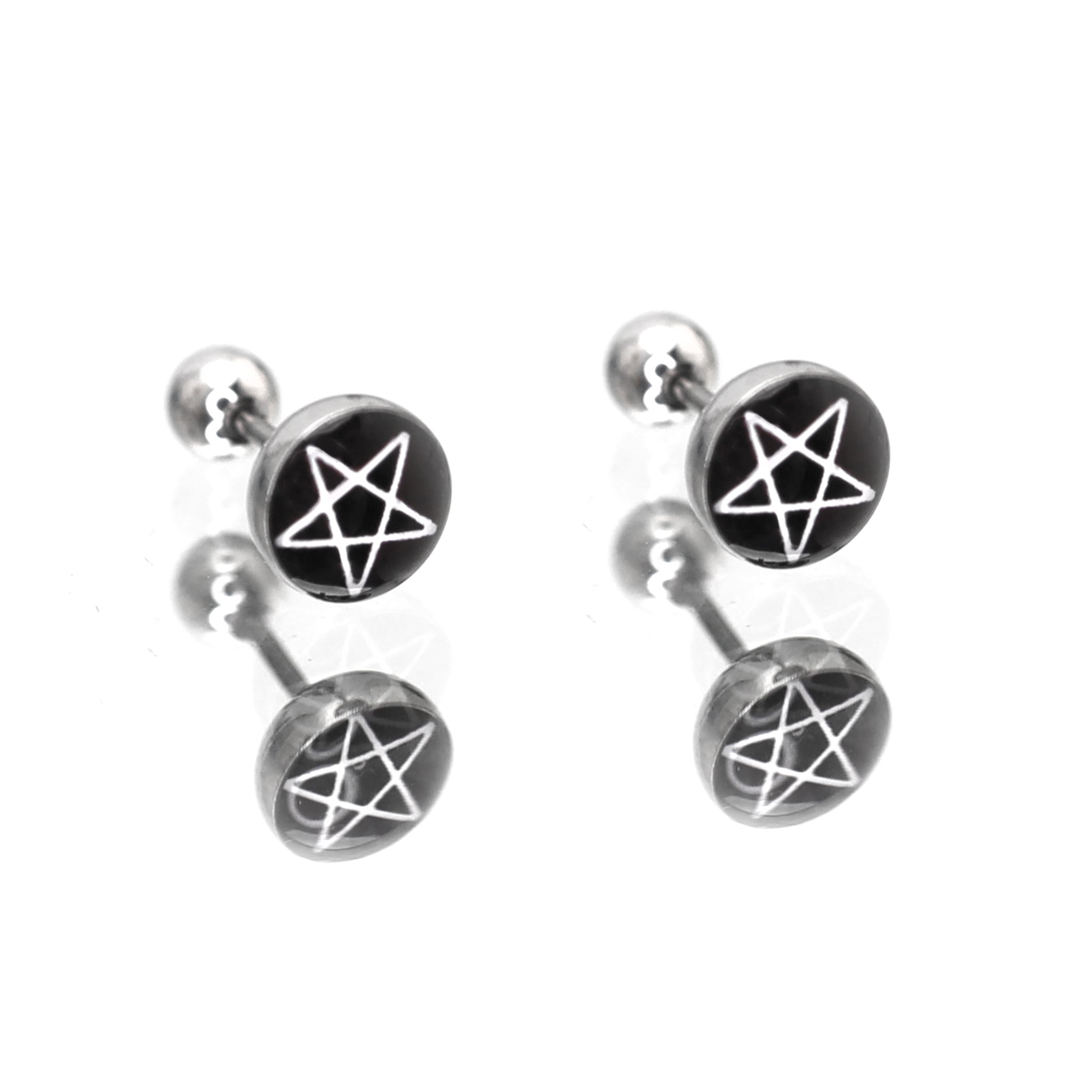 PAIR OF Resin Oil Slick Star stainless steel Ear Studs ph1