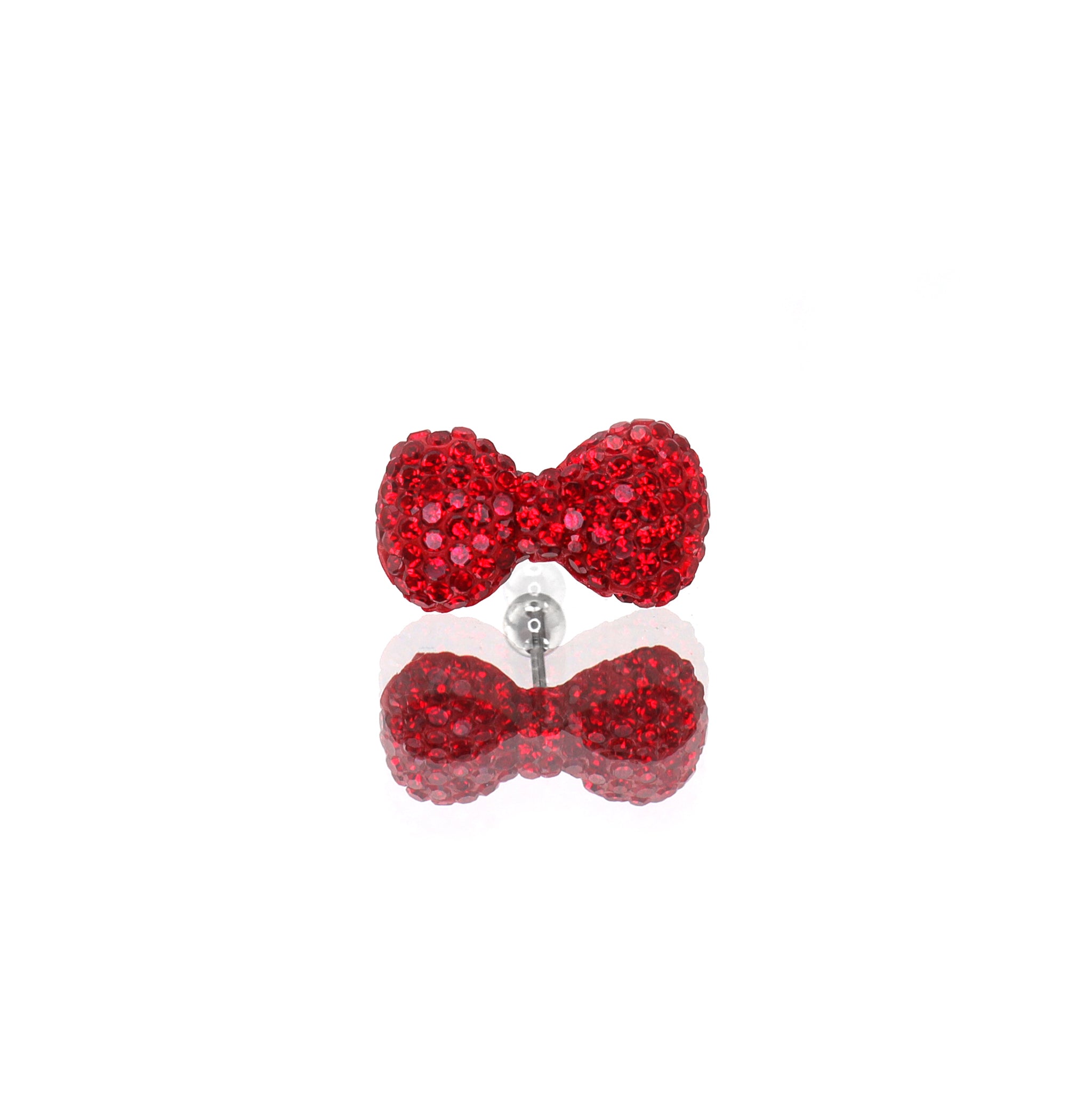 Large Full CZ Bow stainless steel Ear Studs ph1