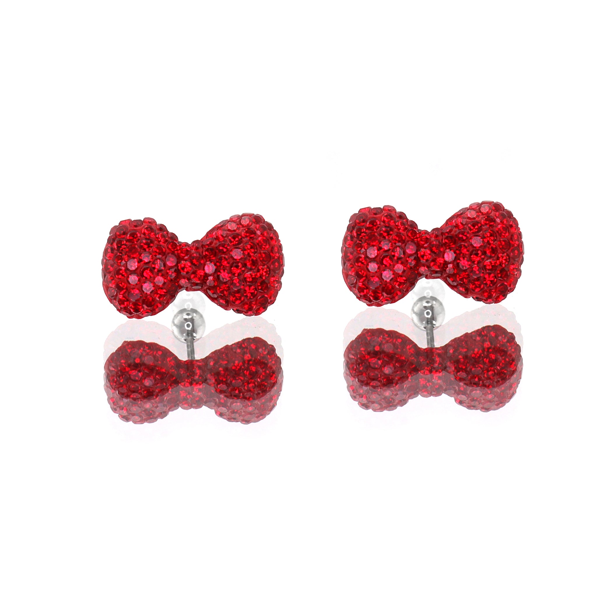 Large Full CZ Bow stainless steel Ear Studs ph1