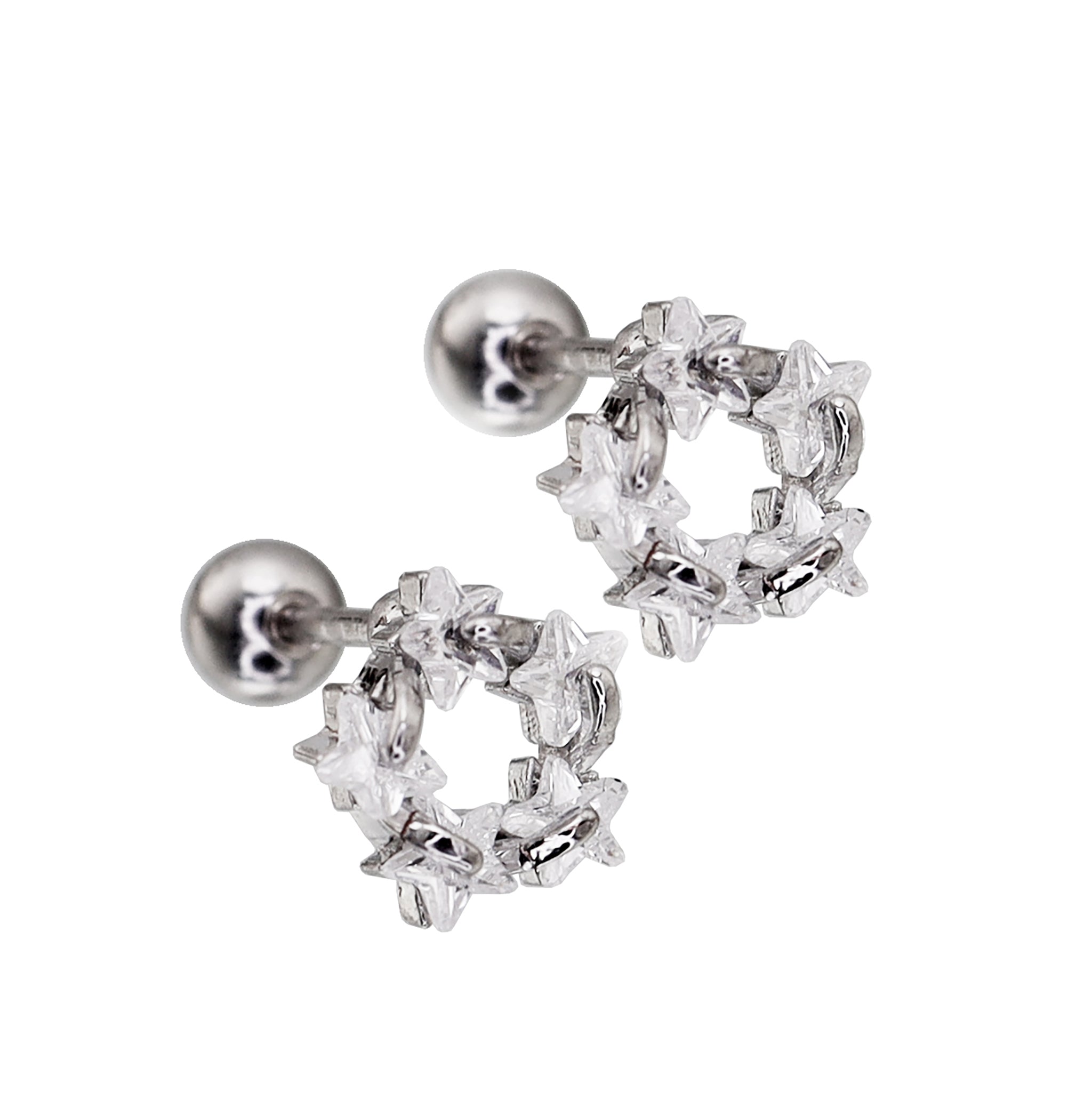 CZ Star Cluster stainless steel Ear Studs ph1