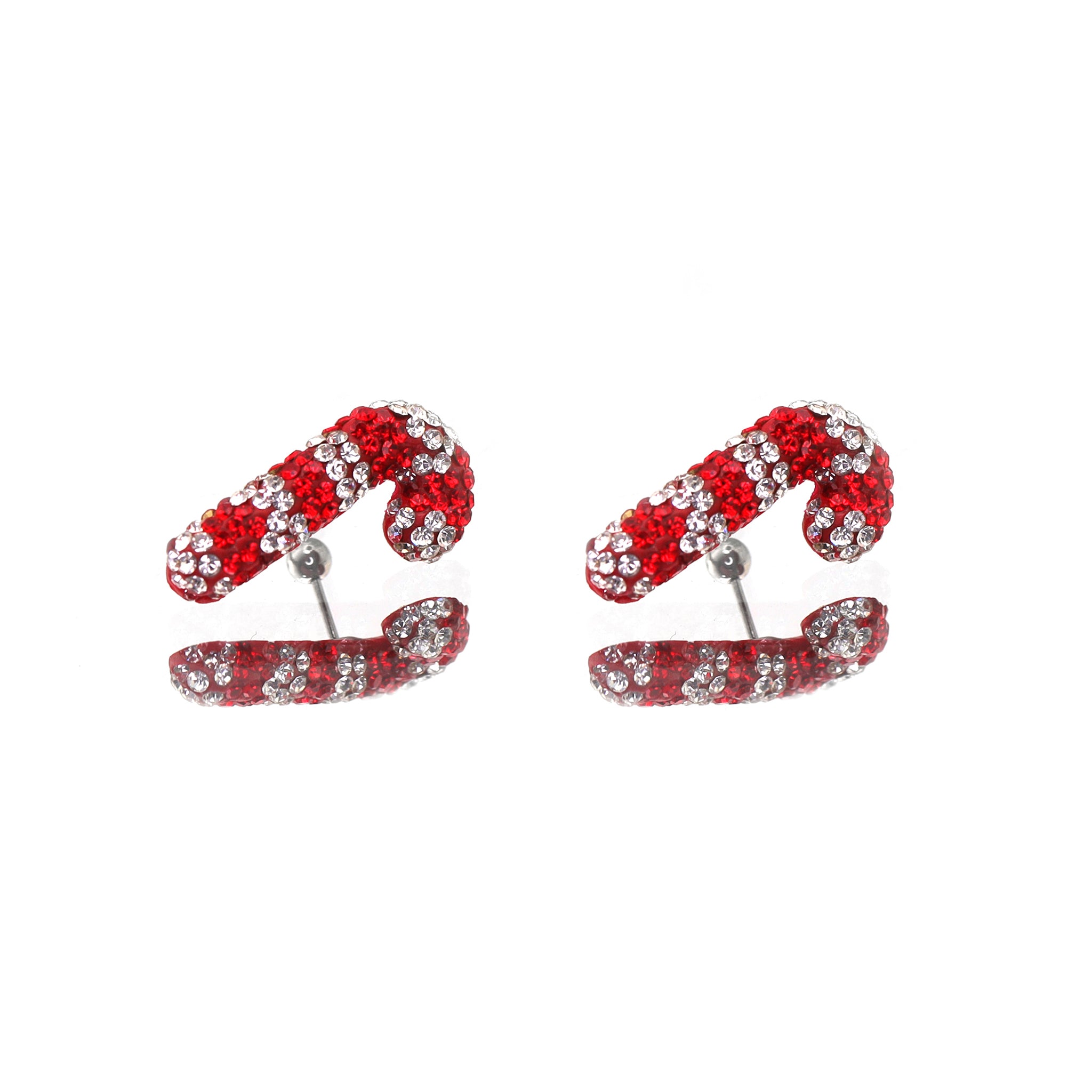 Large Candy Cane stainless steel Ear Studs ph1