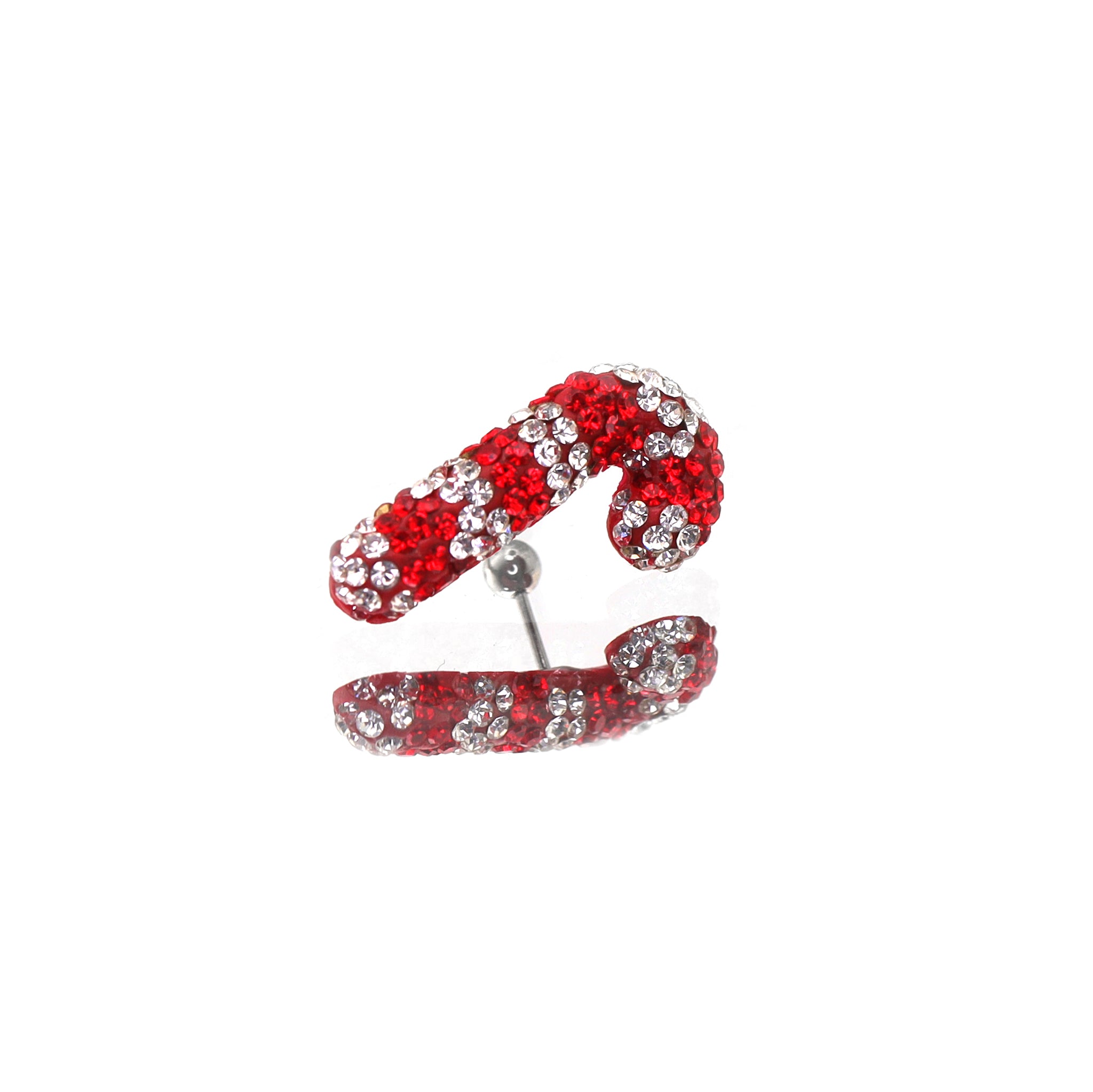 Large Candy Cane stainless steel Ear Studs ph1