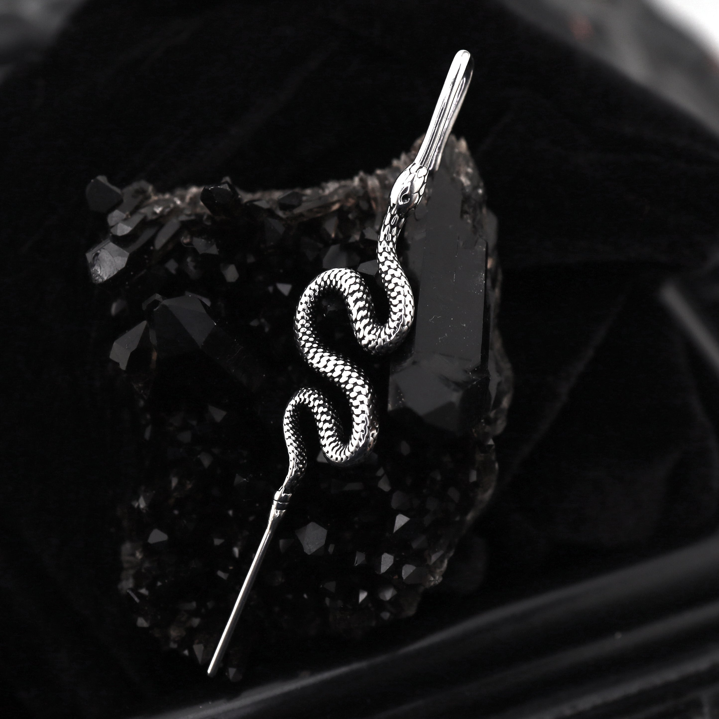 Single Ear Engraved Snake tainless steel Ear Climber ph1