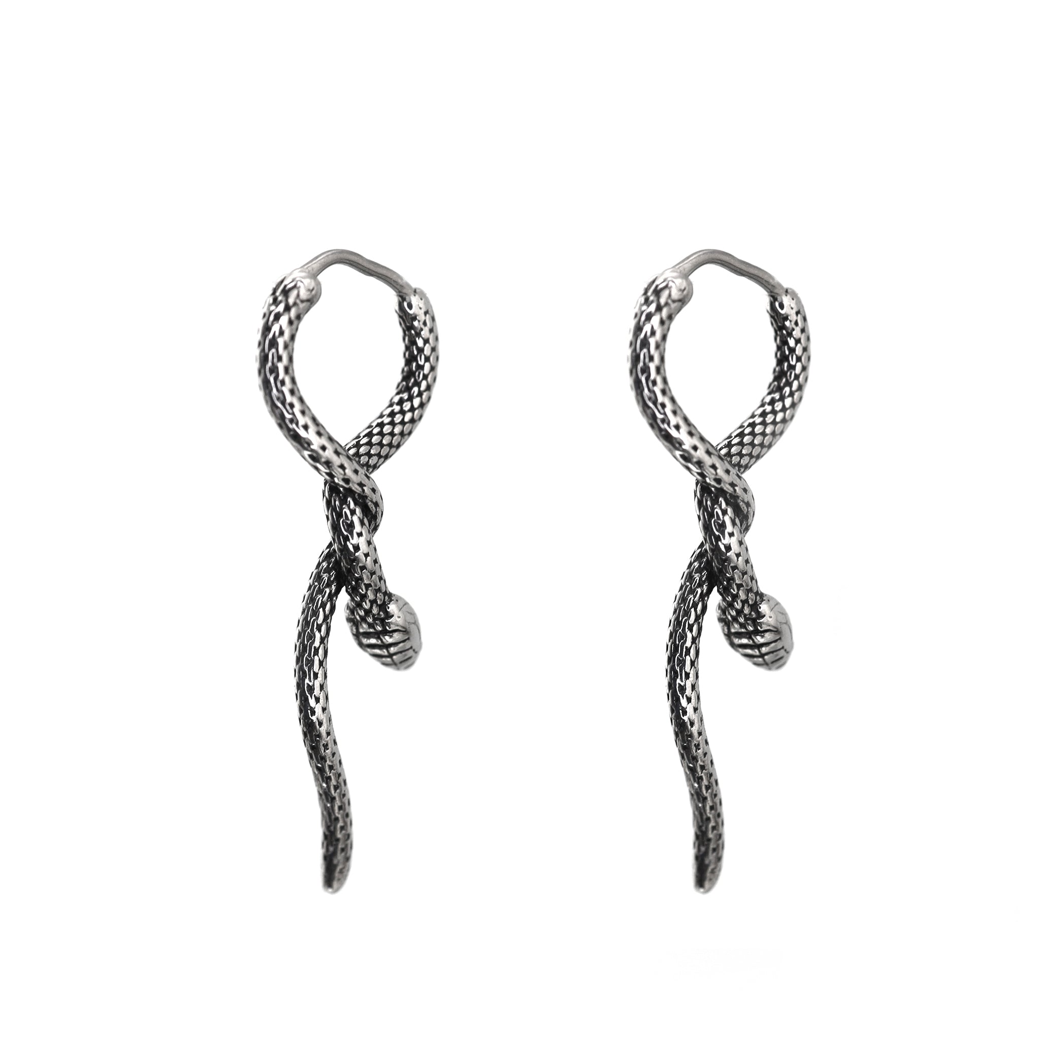 3D Coiled Snake tainless steel Earrings ph1
