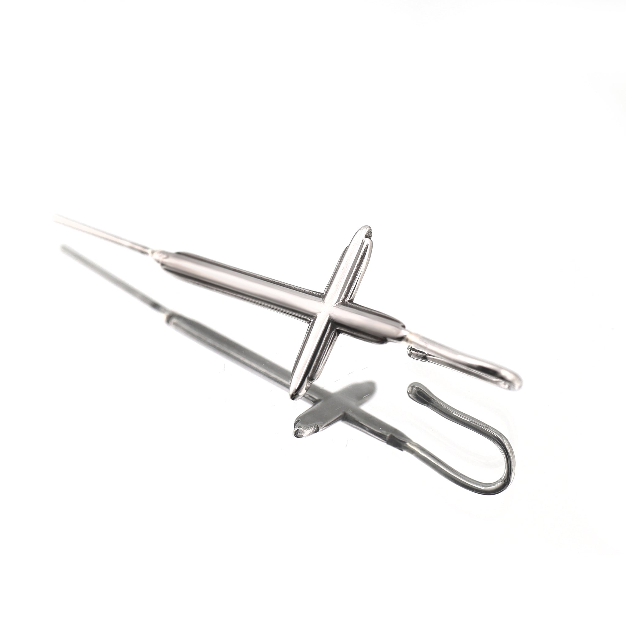 Single Ear Cross tainless steel Ear Climber ph1