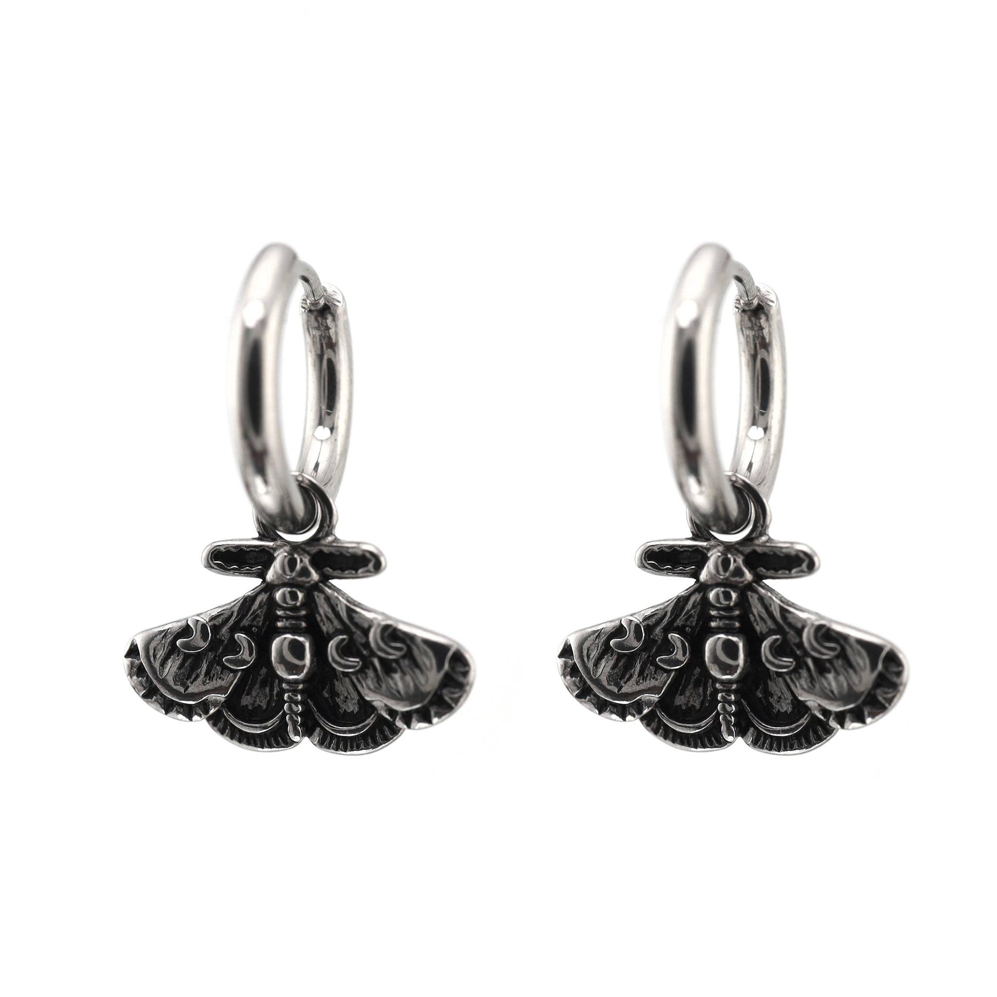 Gothic Moth Insect Pendant tainless steel Earrings ph1