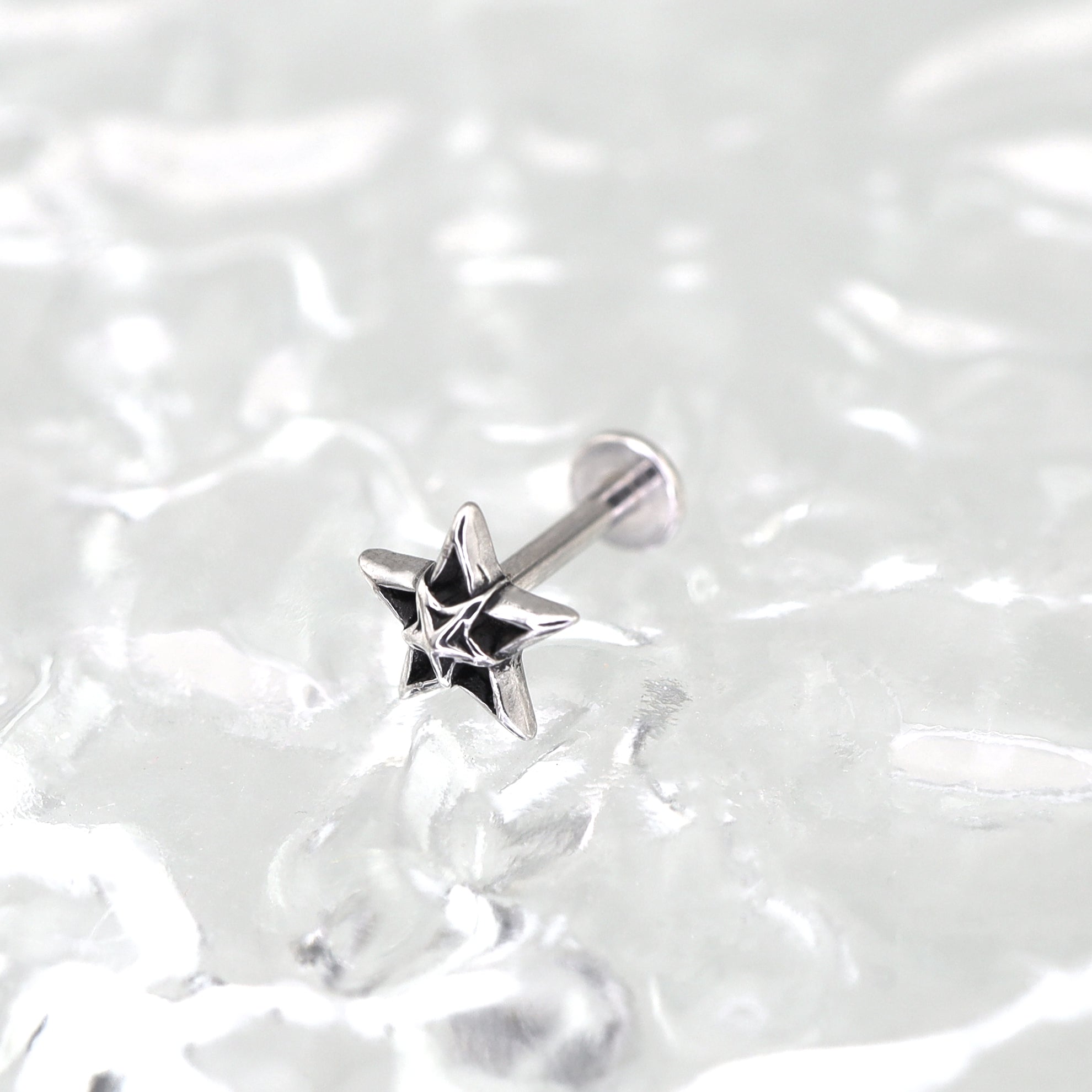 Oil Slick Pentagram Internally Threaded tainless steel Studs ph1
