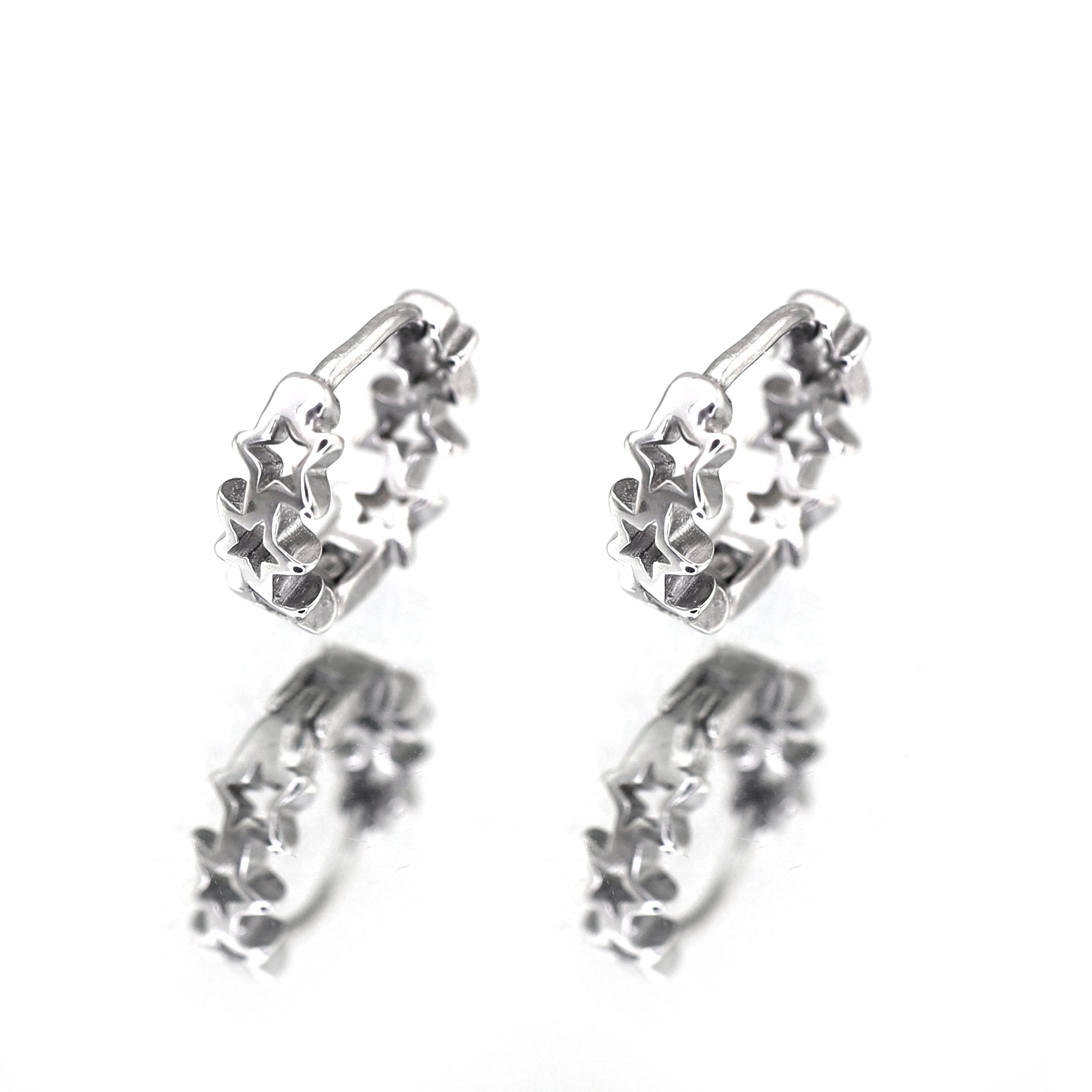 Vintage Openwork Pentagram tainless steel Earrings ph1