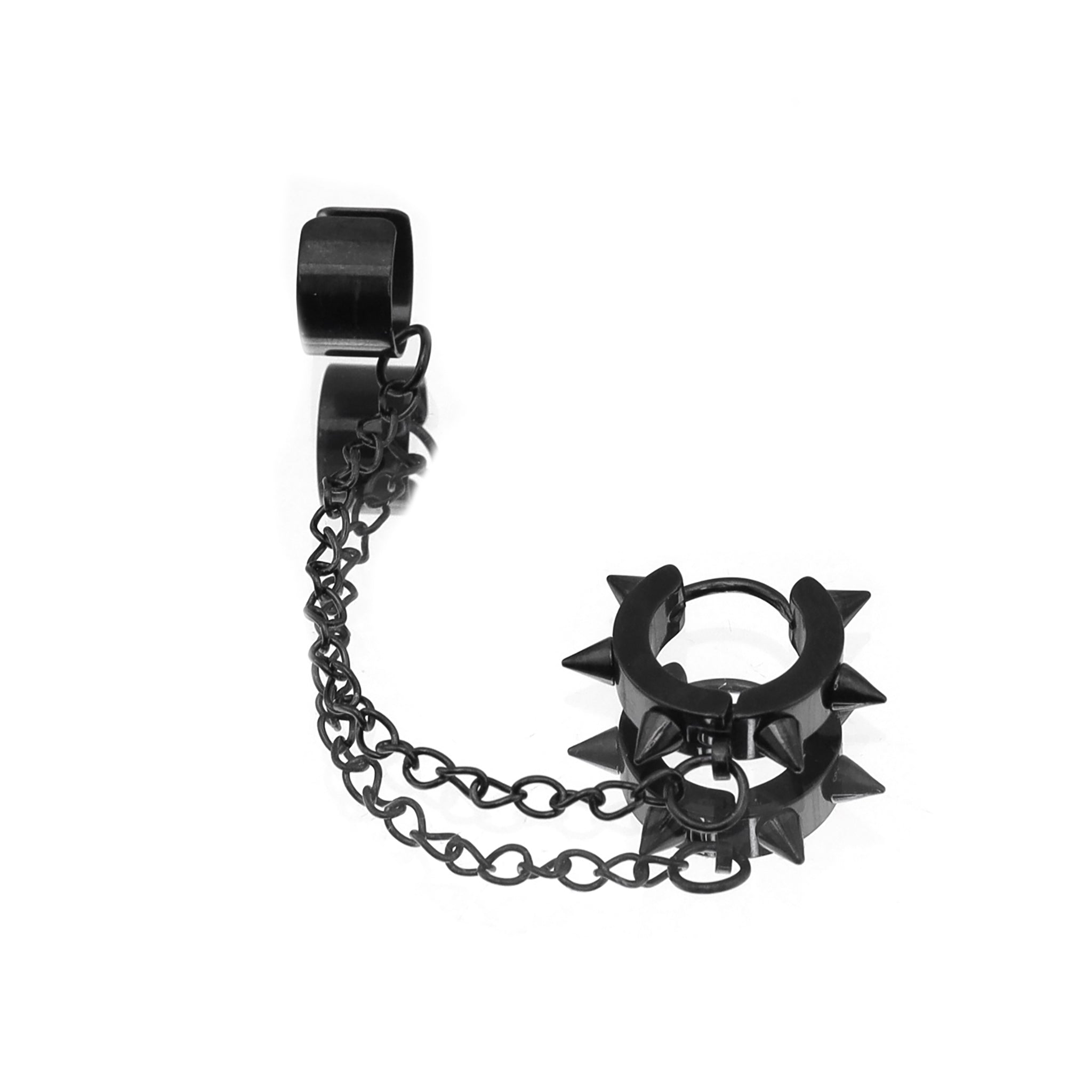 Six-Spike Chain stainless steel Ear Climbers ph1