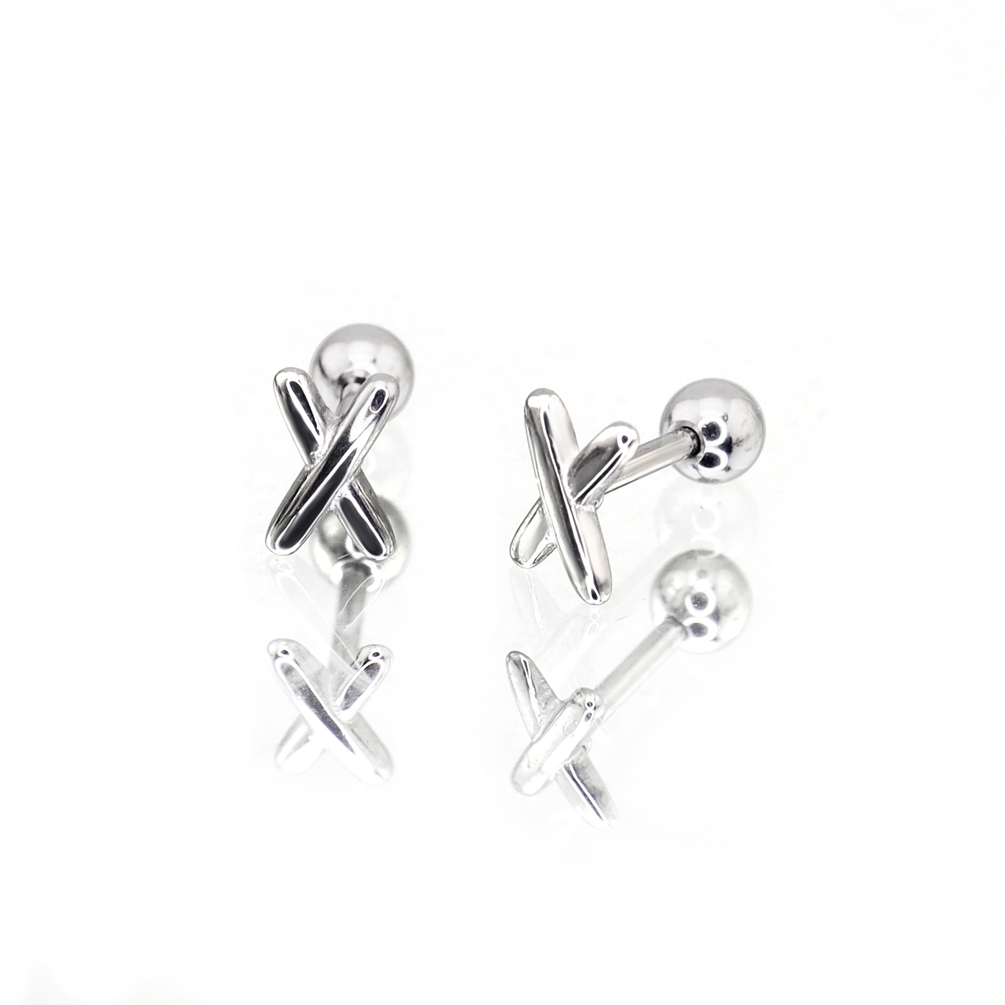 "X" Design stainless steel Ear Studs ph1