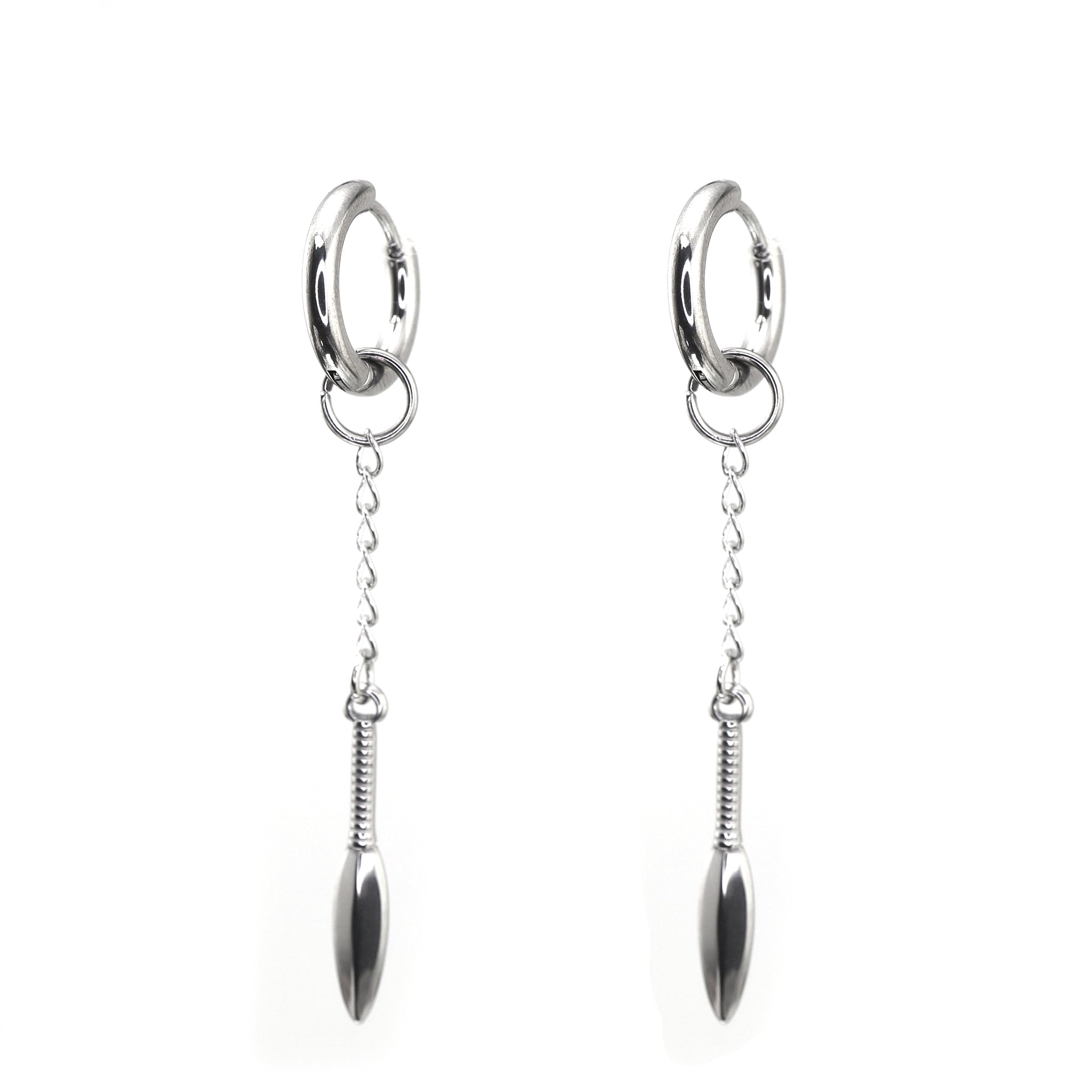 Dagger Drop Chain stainless steel Earrings ph1