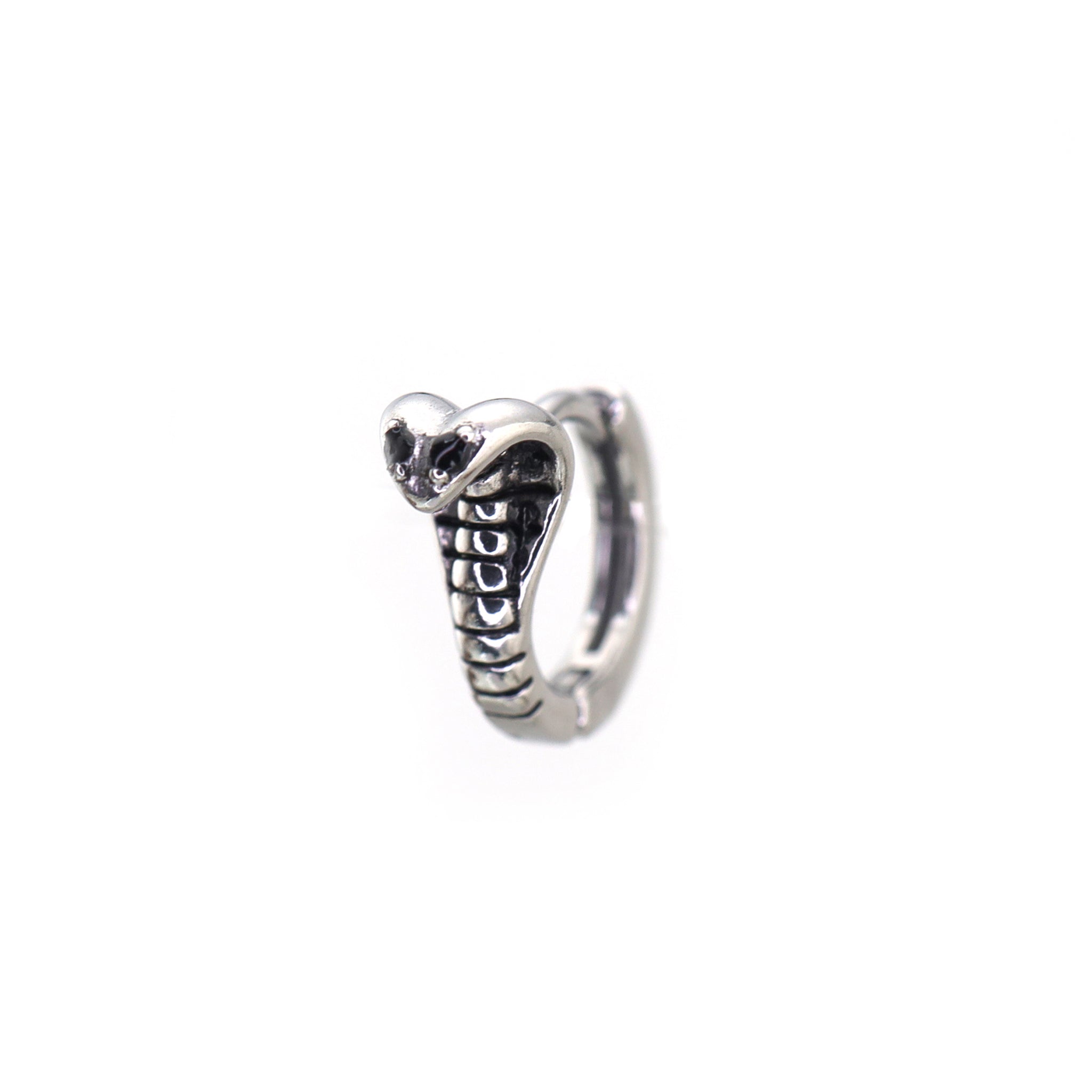 Black CZ Cobra stainless steel Earrings ph1