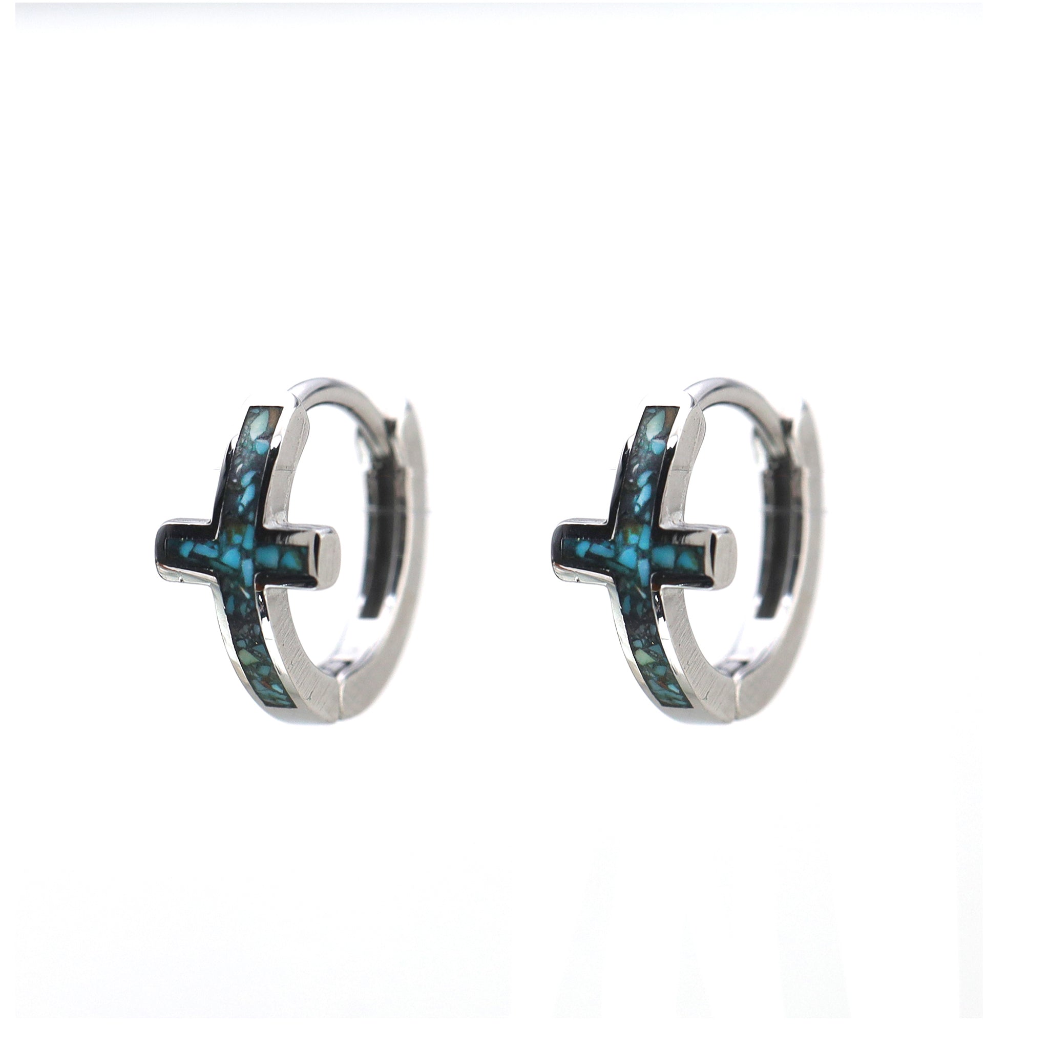 Turquoise Cross stainless steel Earrings ph1