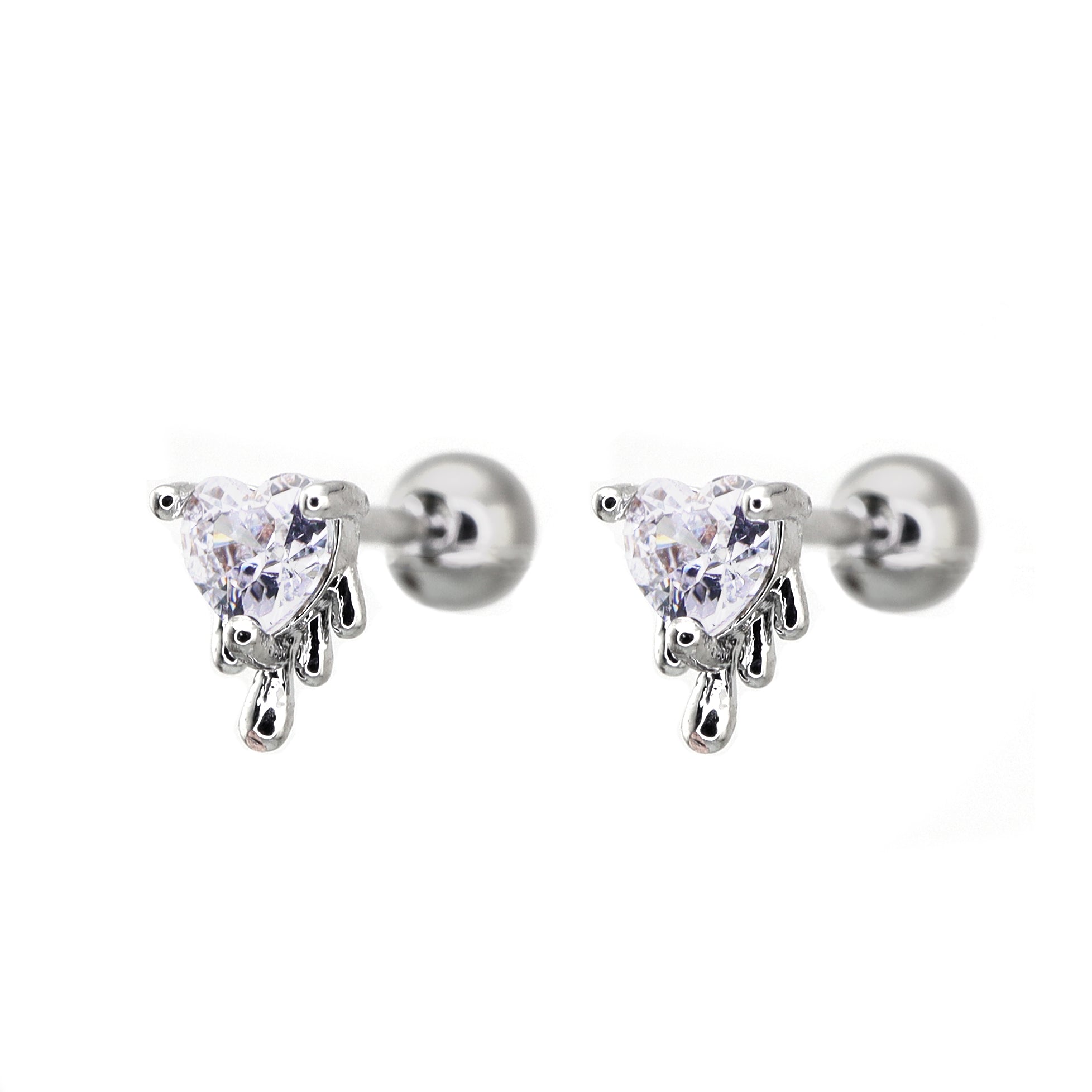 20G Fluid Art Heart CZ Ear Studs ph1