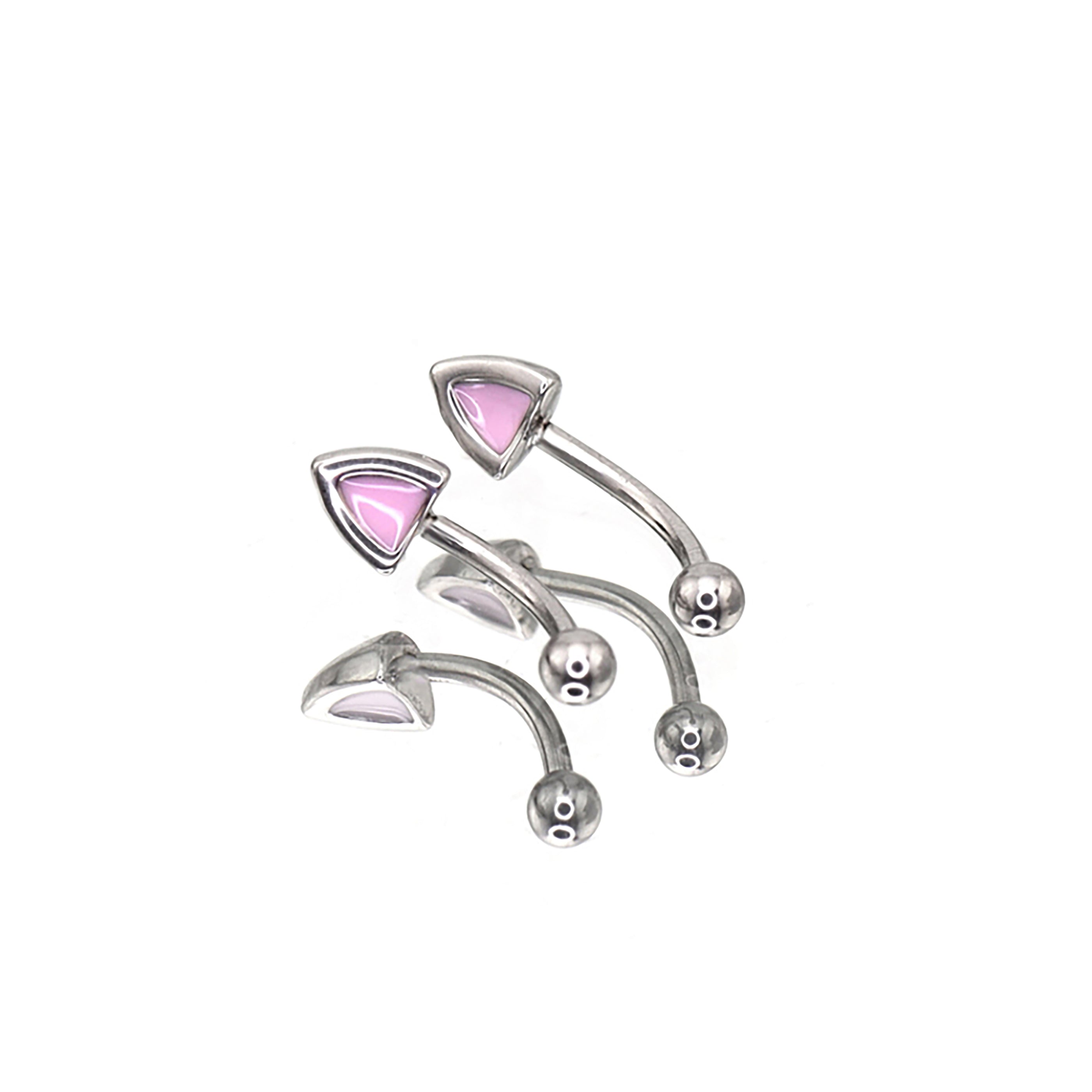 Oil Slick Cat Eye Brow stainless steel Studs ph1