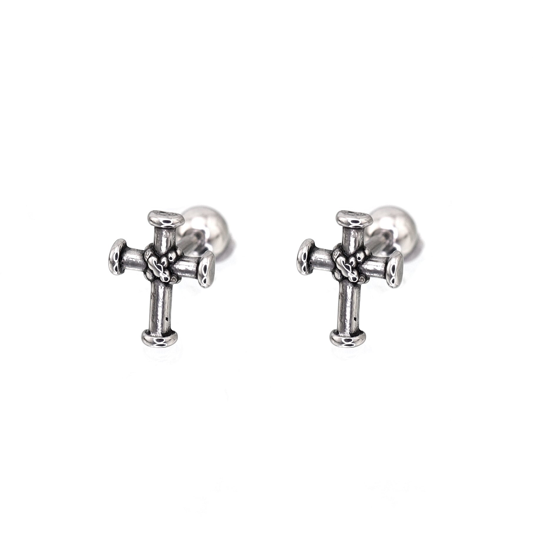 Bondage Cross stainless steel Ear Stud ph1
