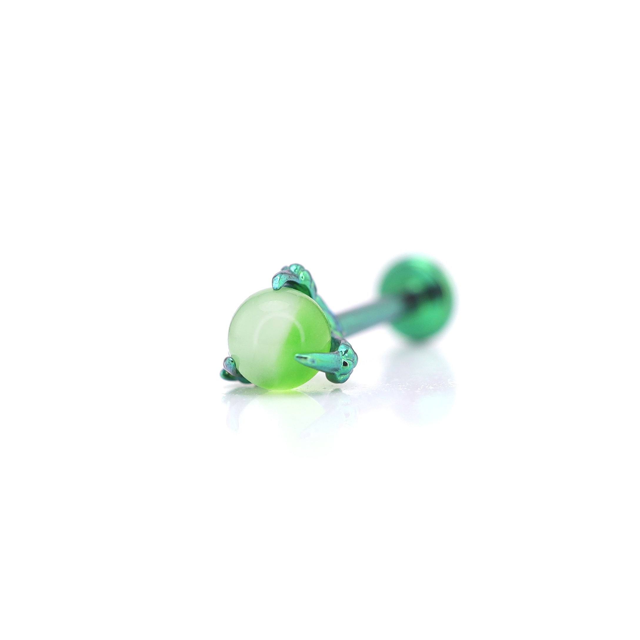 Dragon Claw CZ Internally Threaded Titanium Ear Stud ph1