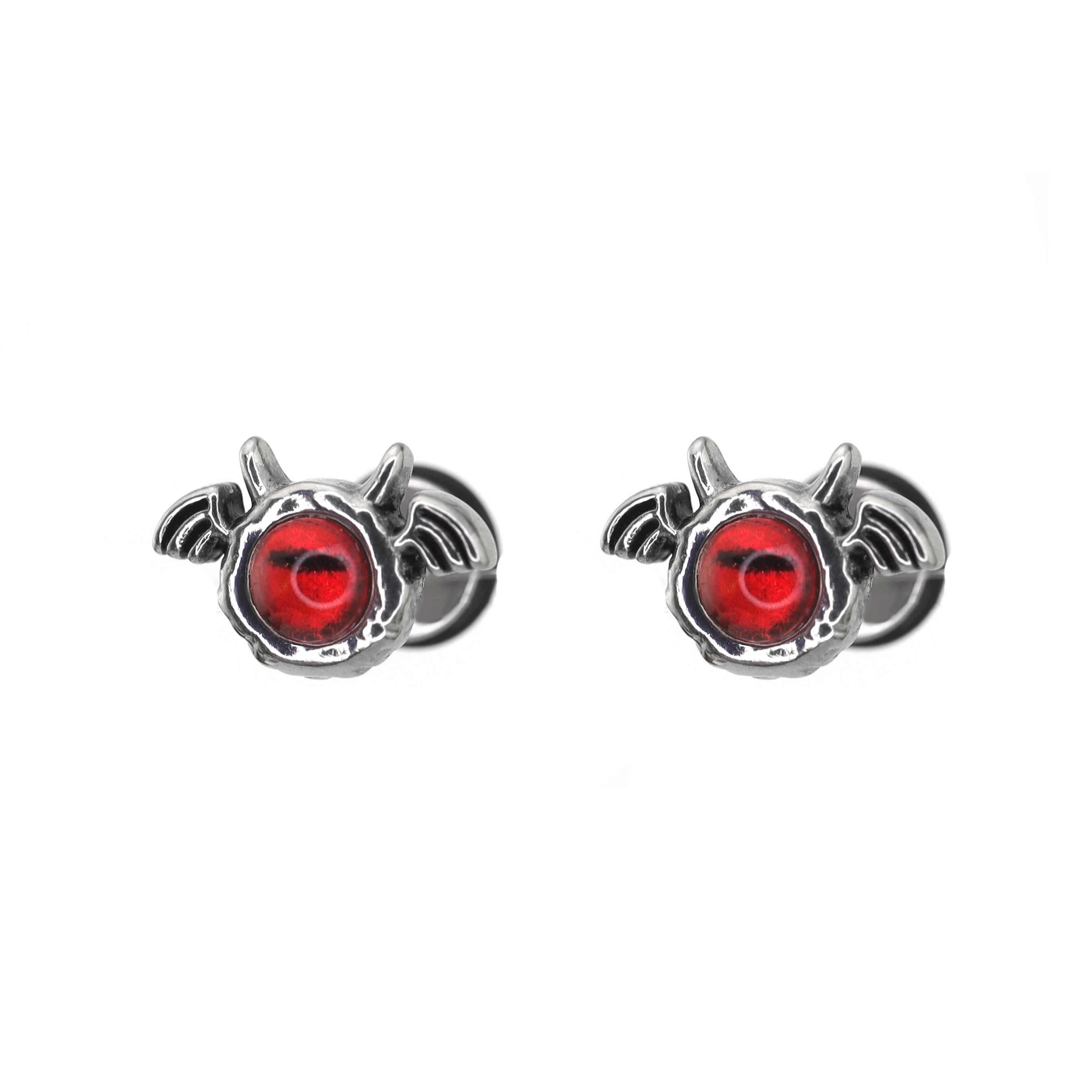 Red & Green Demon Wing stainless steel Ear Stud ph1
