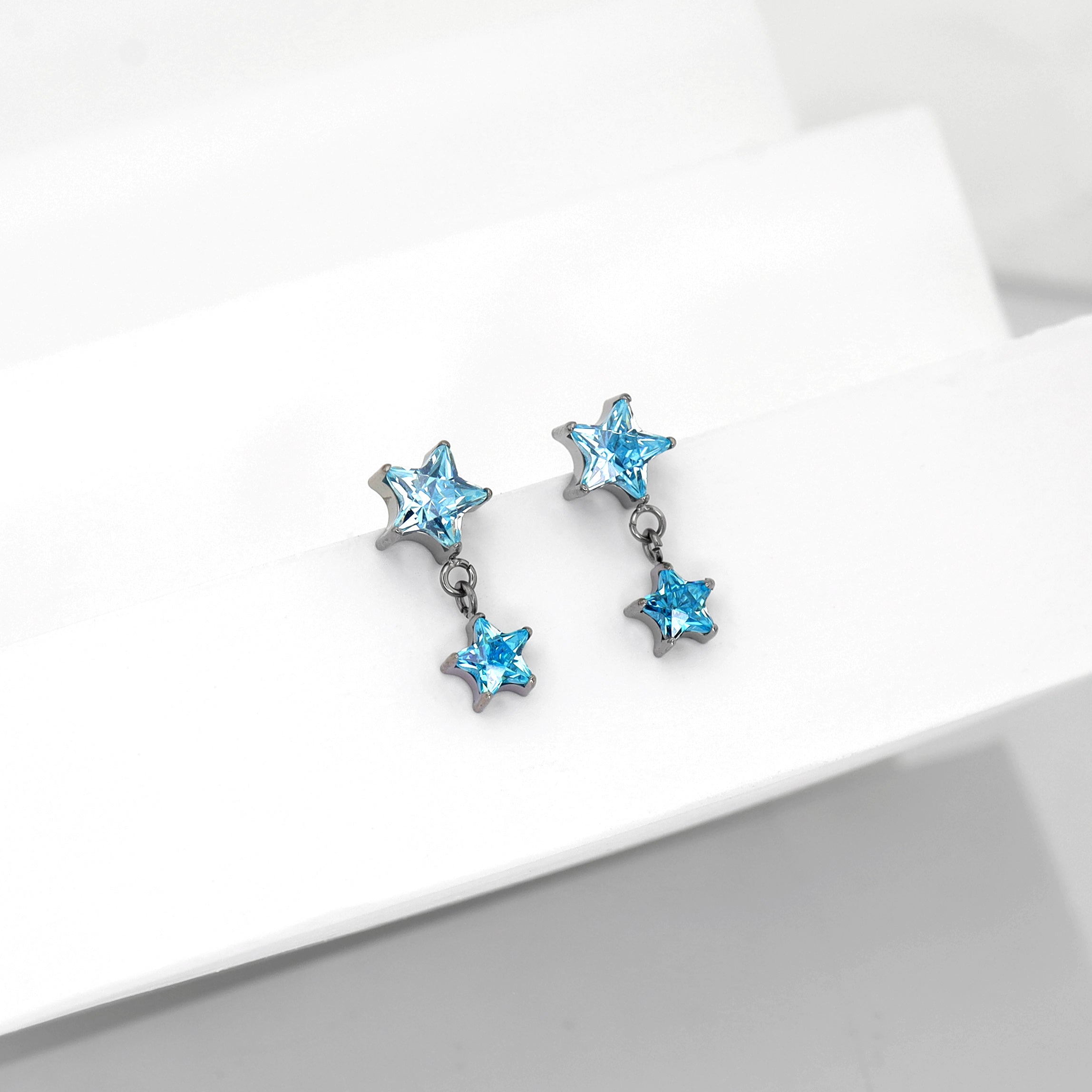 Double Star CZ Titanium Pendant Stud ph1  未完成 修改单个图