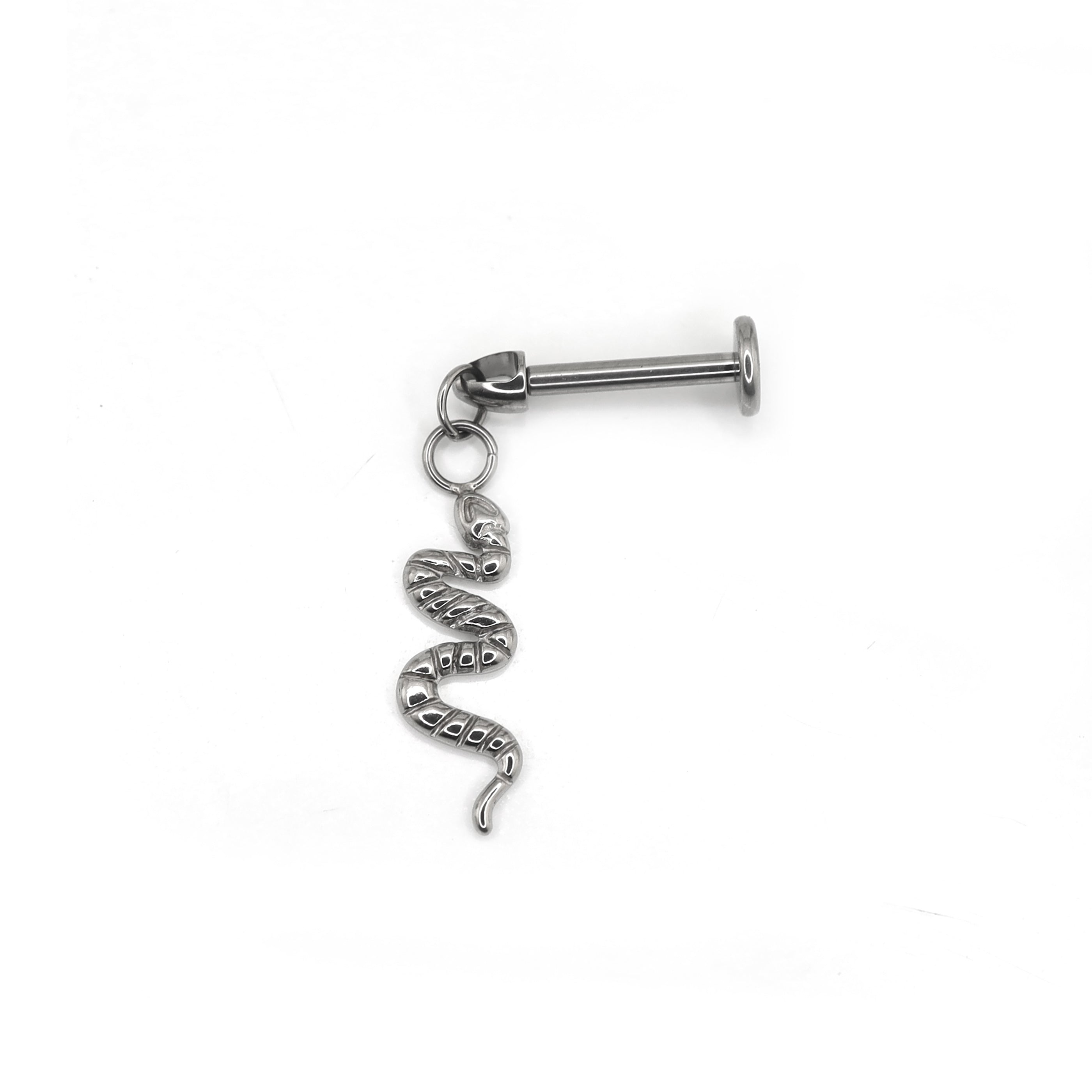Engraved Snake Titanium Pendant Stud ph1