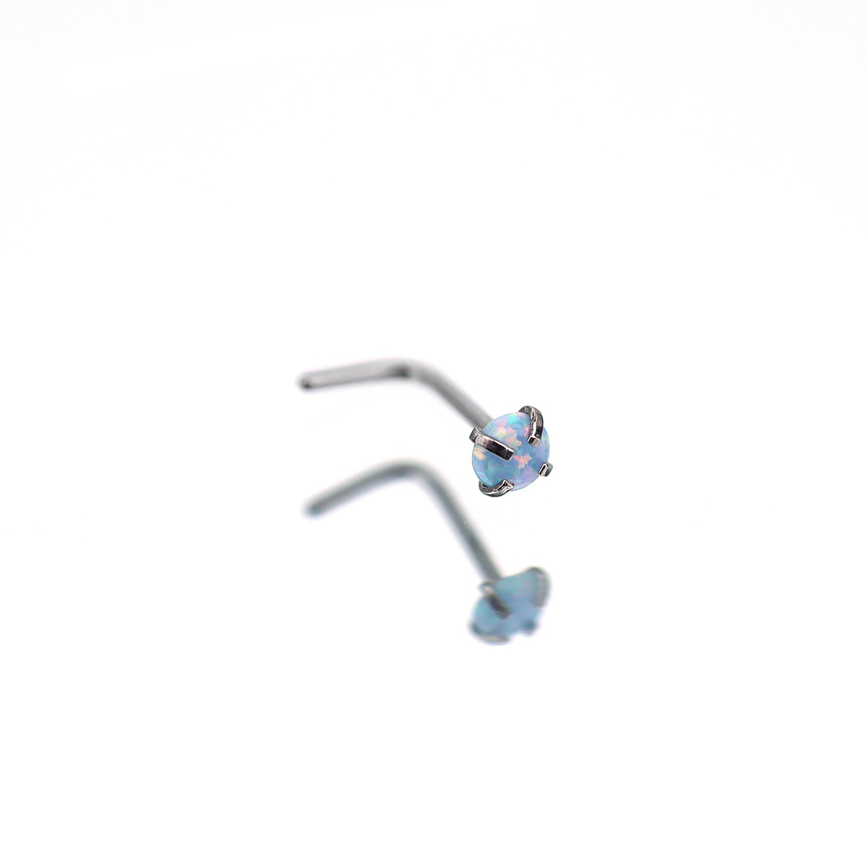 Opal L-Shape Nose Stud