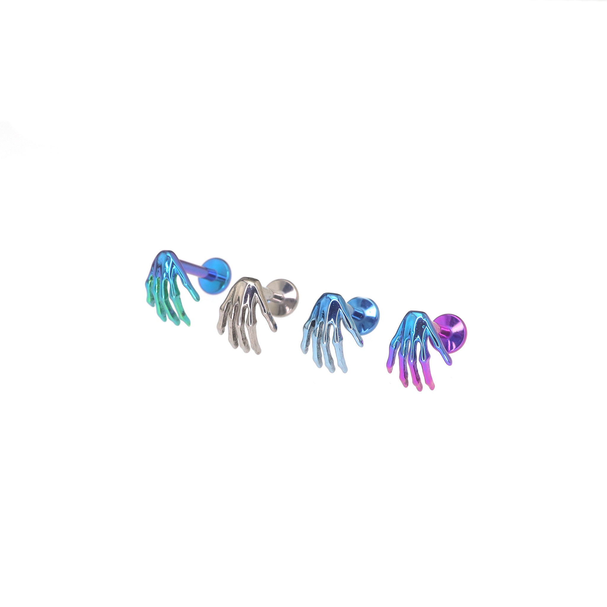 3D Skeleton Hand Internally Threaded Titanium Studs