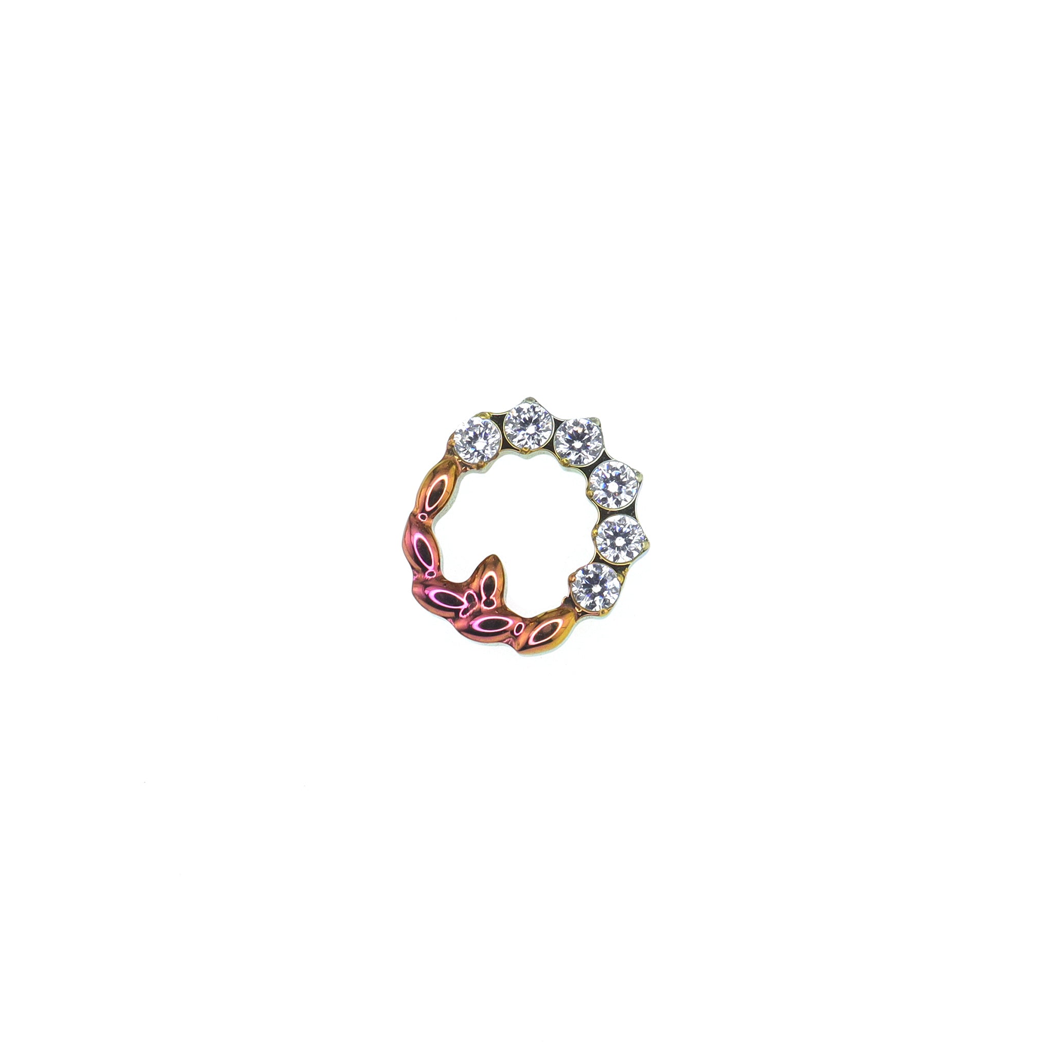 CZ Floral Halo Titanium Ear Studs