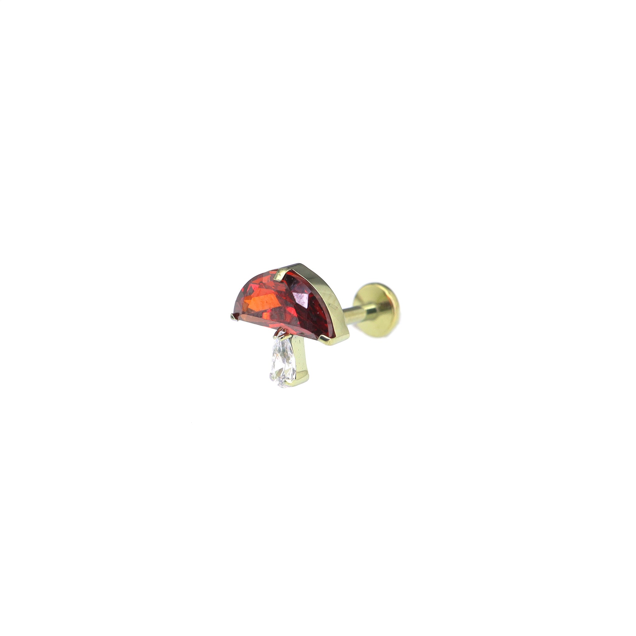 CZ Cute Mushroom Internally Threaded Titanium Titanium