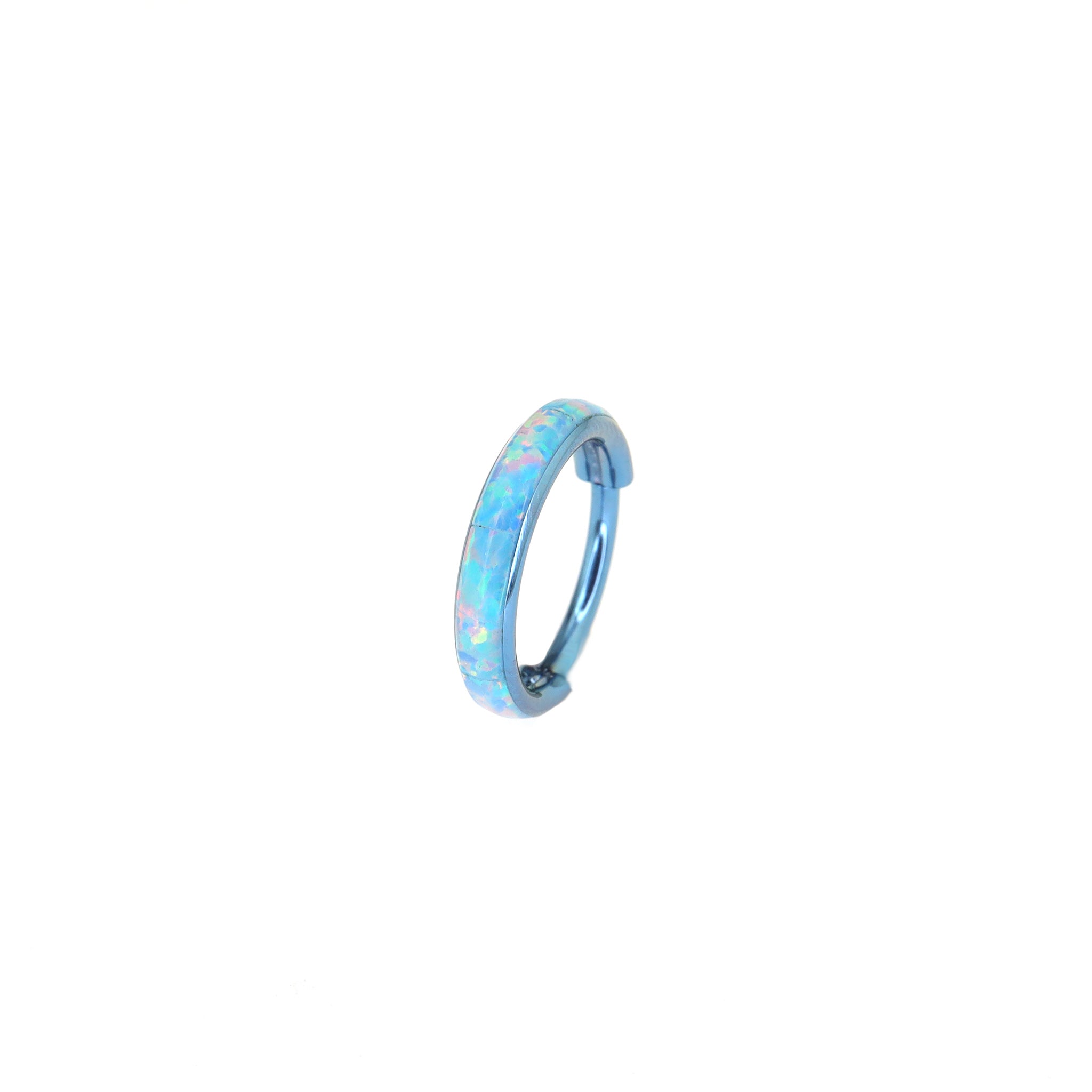 Side-Set Opal Titanium Earrings