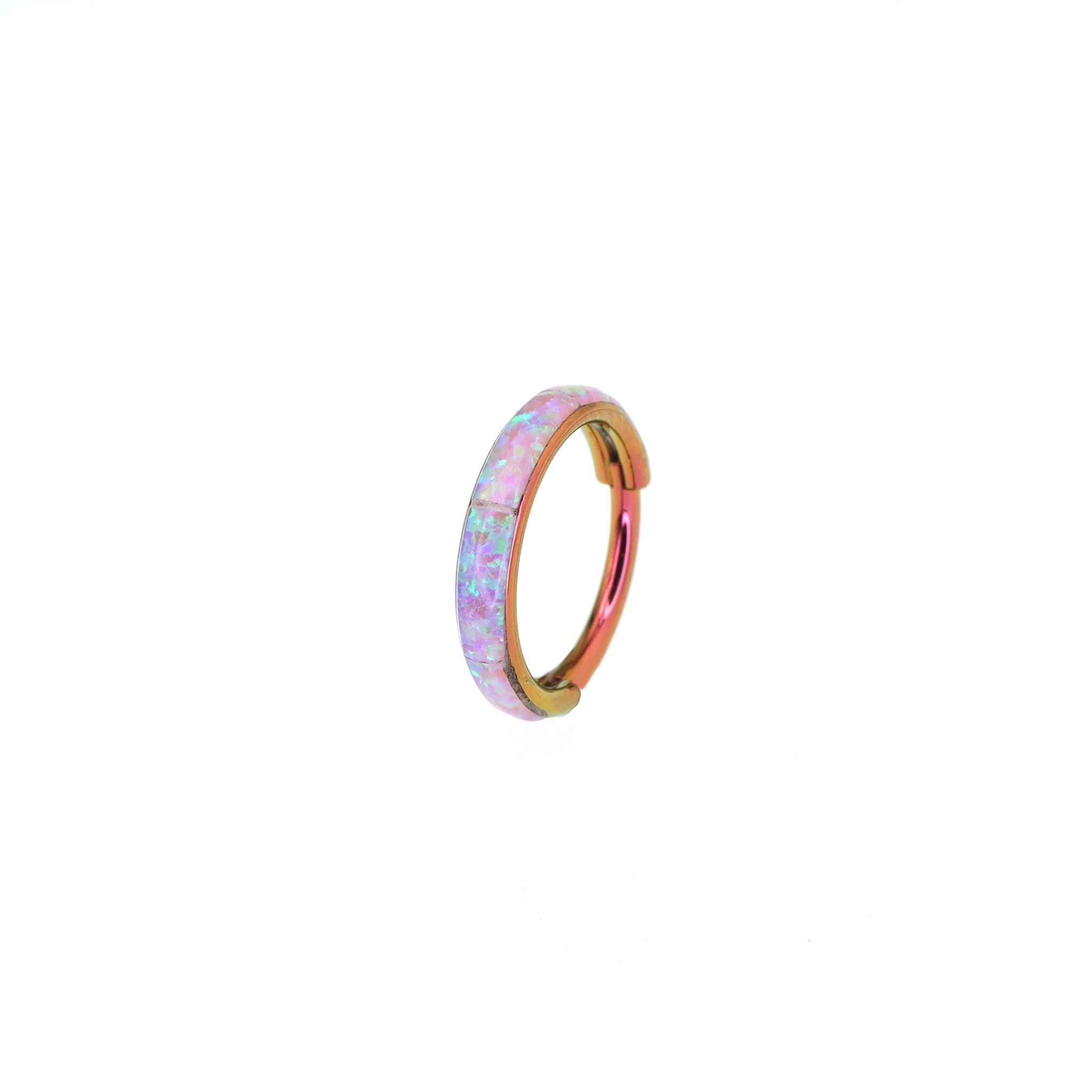 Side-Set Opal Titanium Earrings